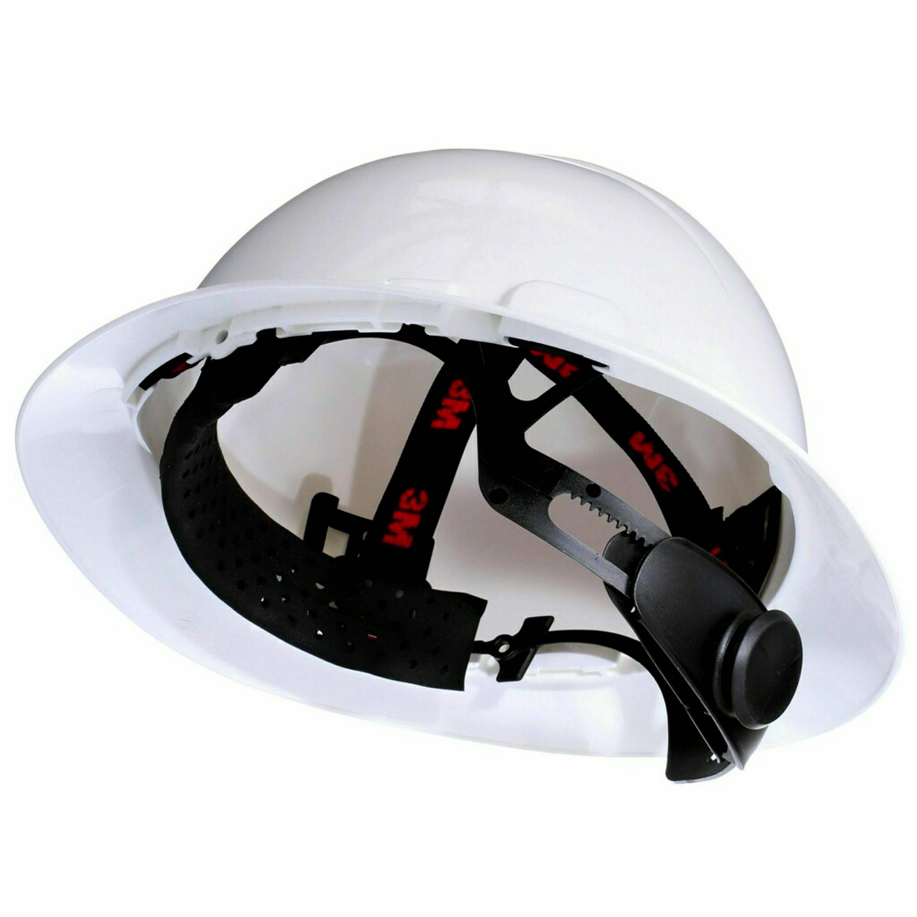 Casco de seguridad blanco 3M con ajuste rápido de ratchet y borde completo