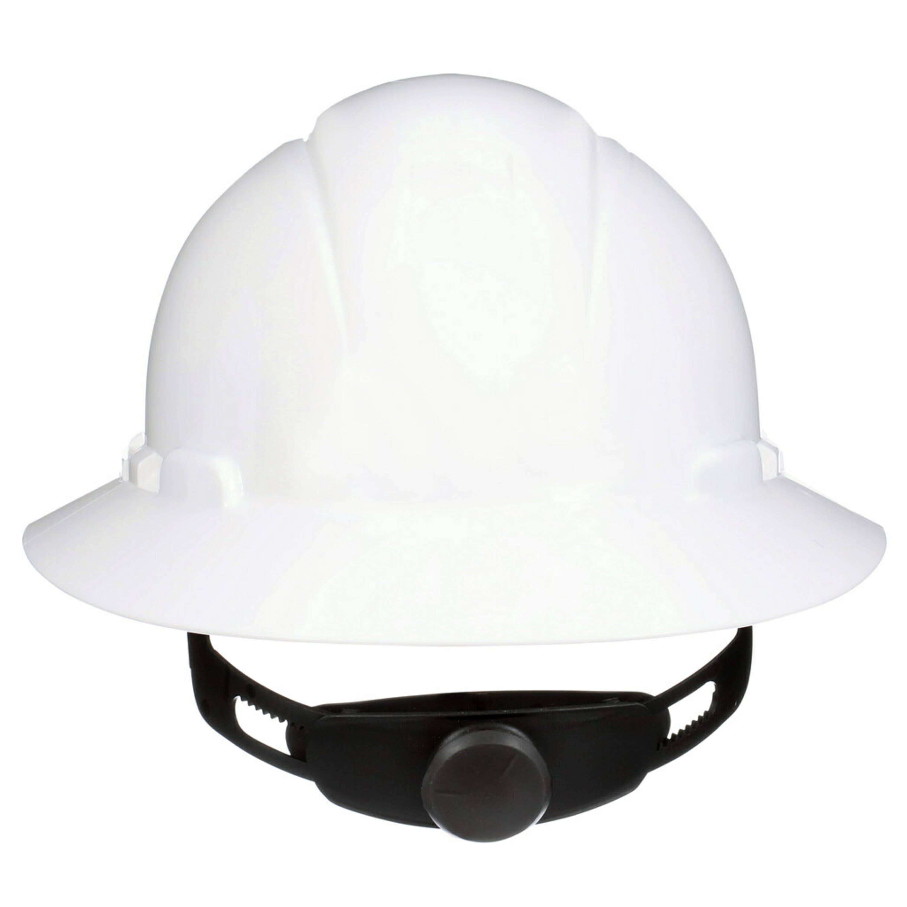 Casco de seguridad blanco 3M con ajuste rápido de ratchet y borde completo