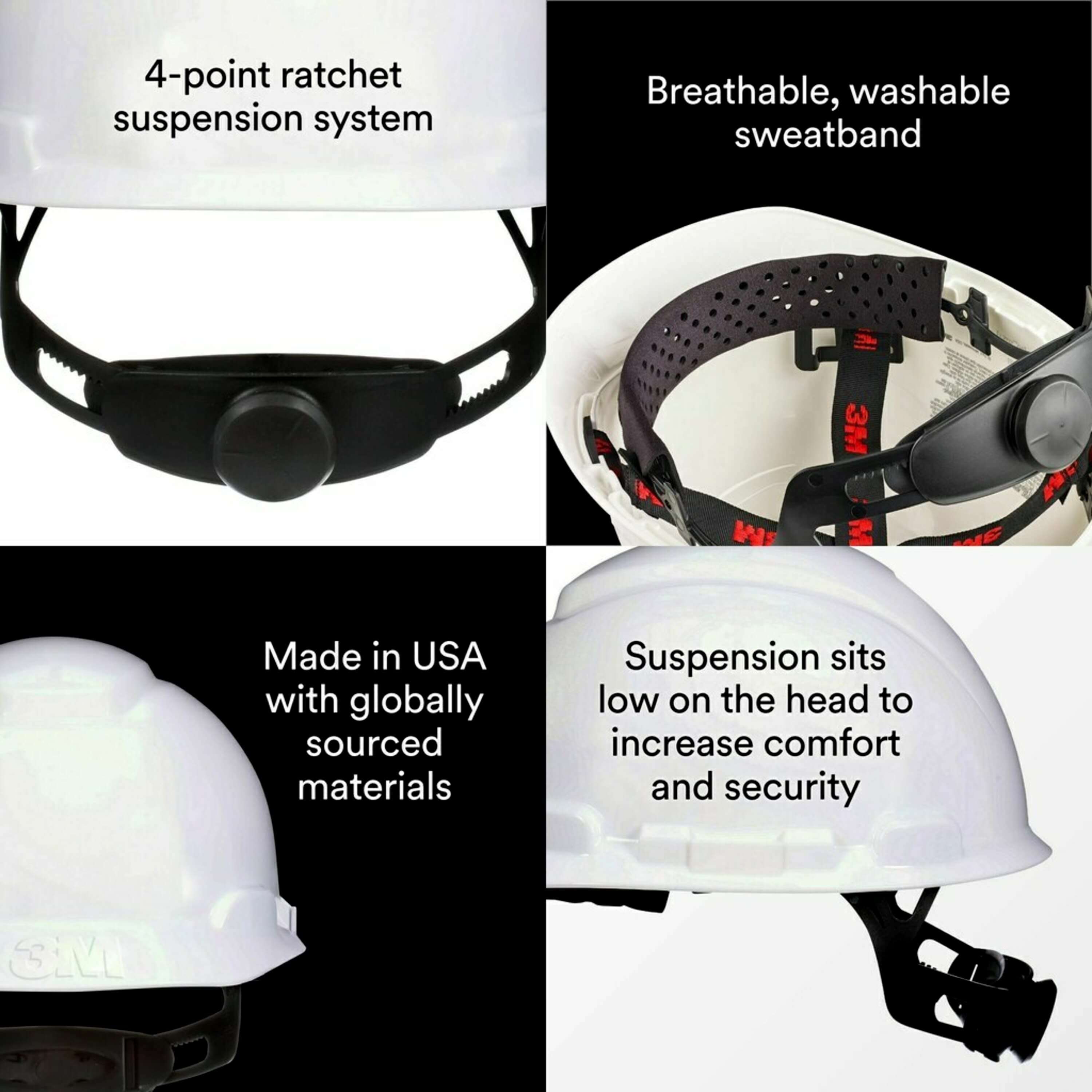 Casco de seguridad blanco con ajuste rápido de trinquete 3M CHH-R-W6-SL