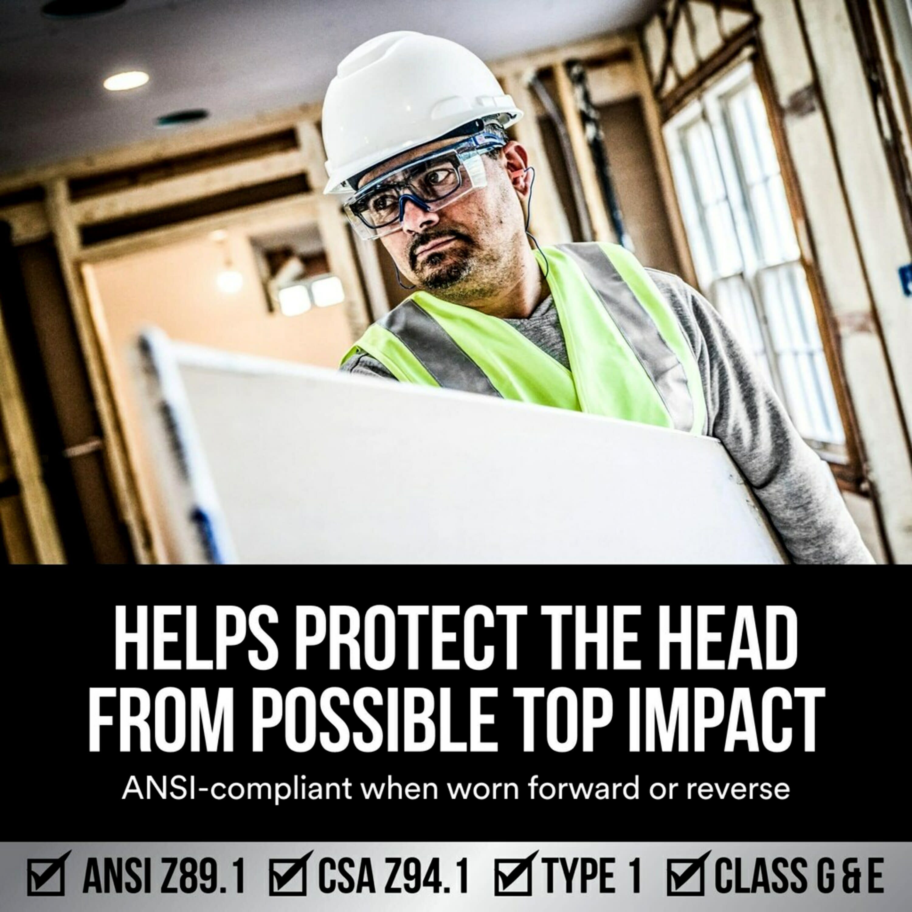 Casco de seguridad blanco con ajuste rápido de trinquete 3M CHH-R-W6-SL
