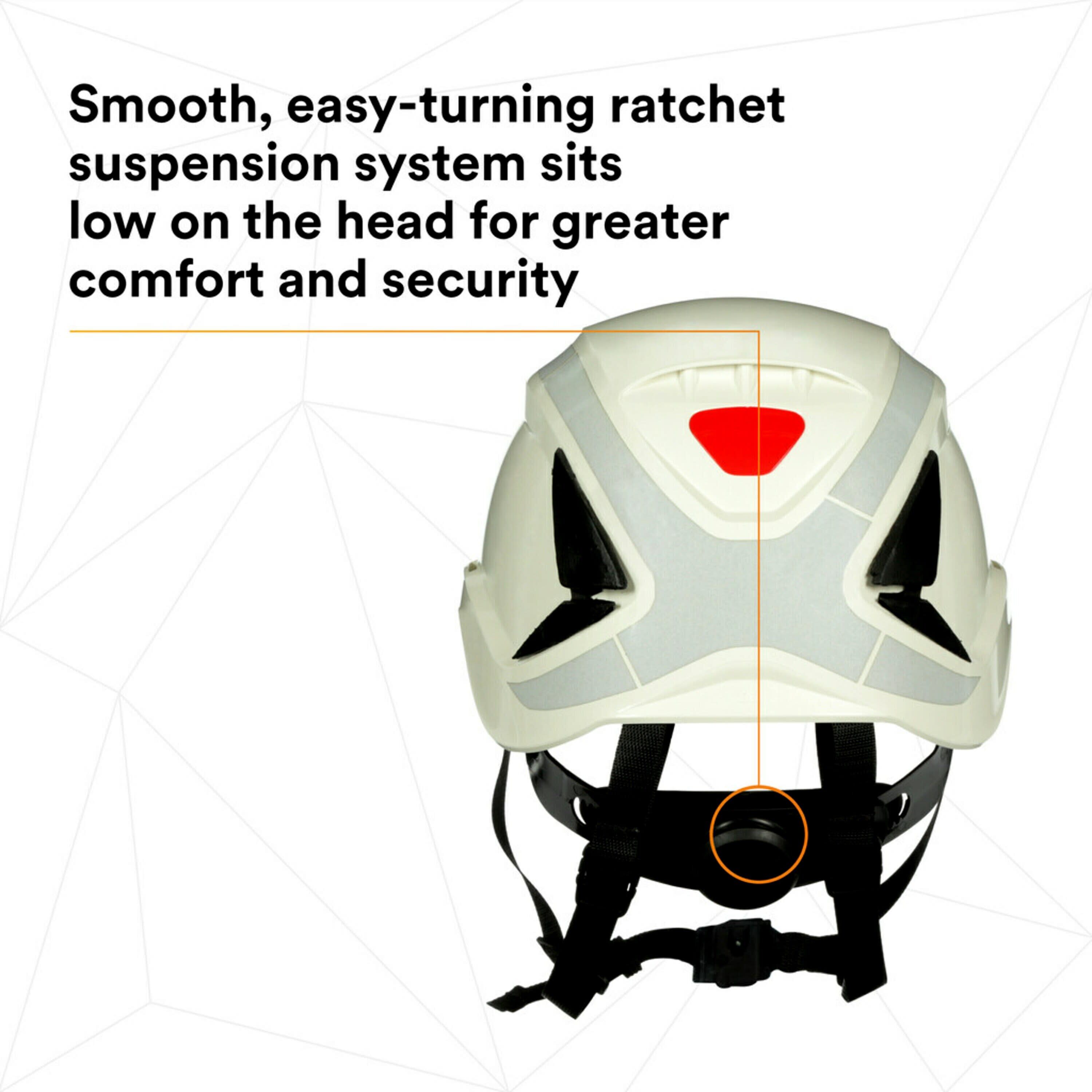 Casco de seguridad blanco con ajuste rápido de trinquete 3M X5001X-ANSI