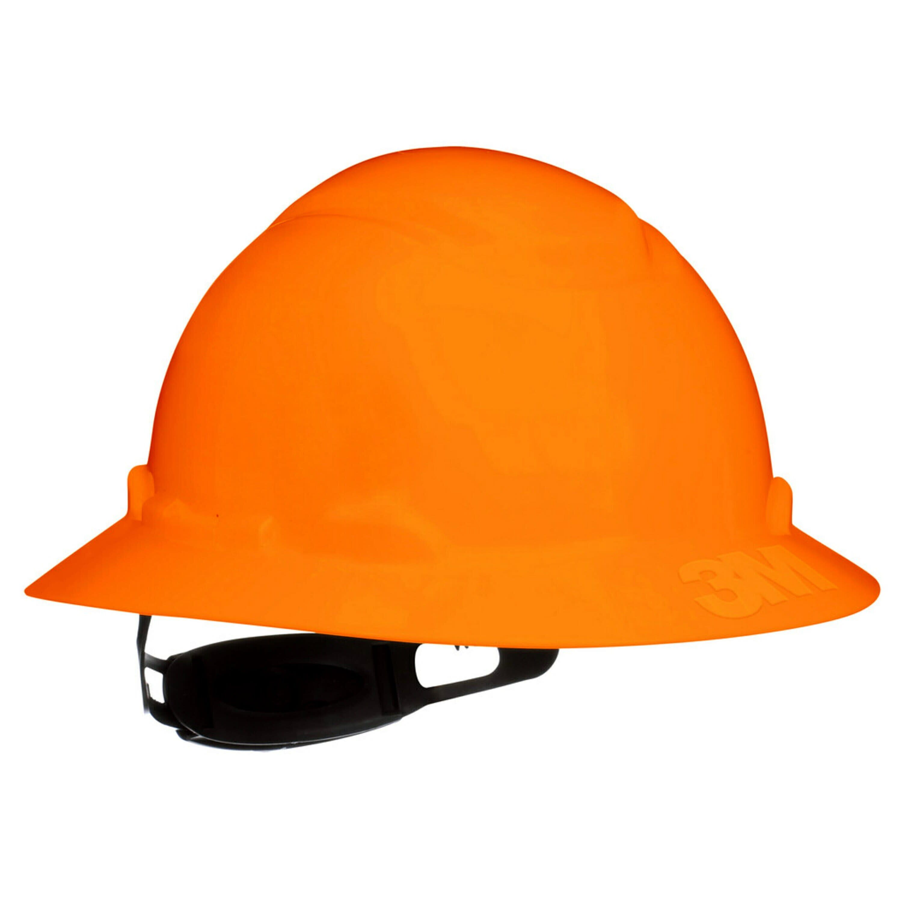 Casco duro naranja de ajuste rápido con rachet de borde completo 3M CHH-FB-R-O6-SL
