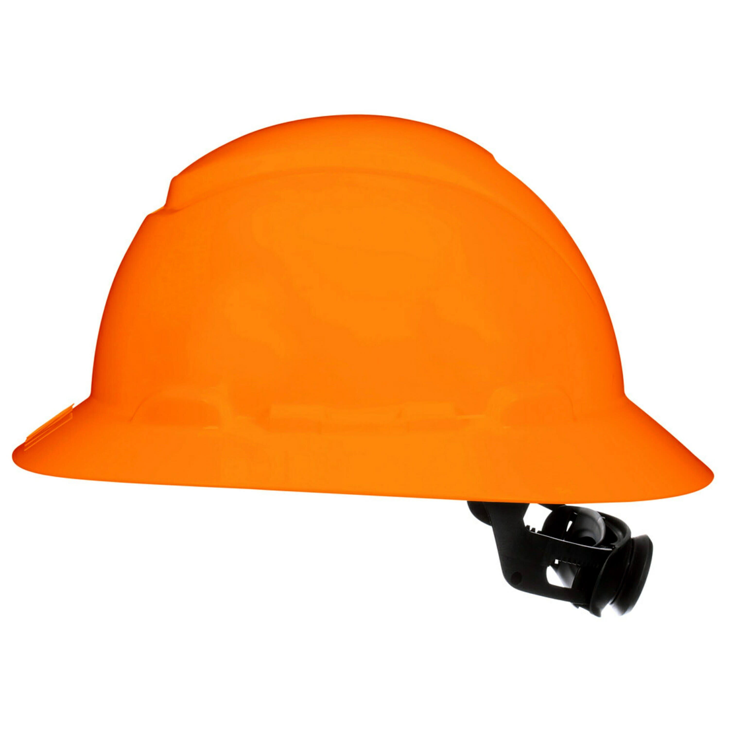 Casco duro naranja de ajuste rápido con rachet de borde completo 3M CHH-FB-R-O6-SL