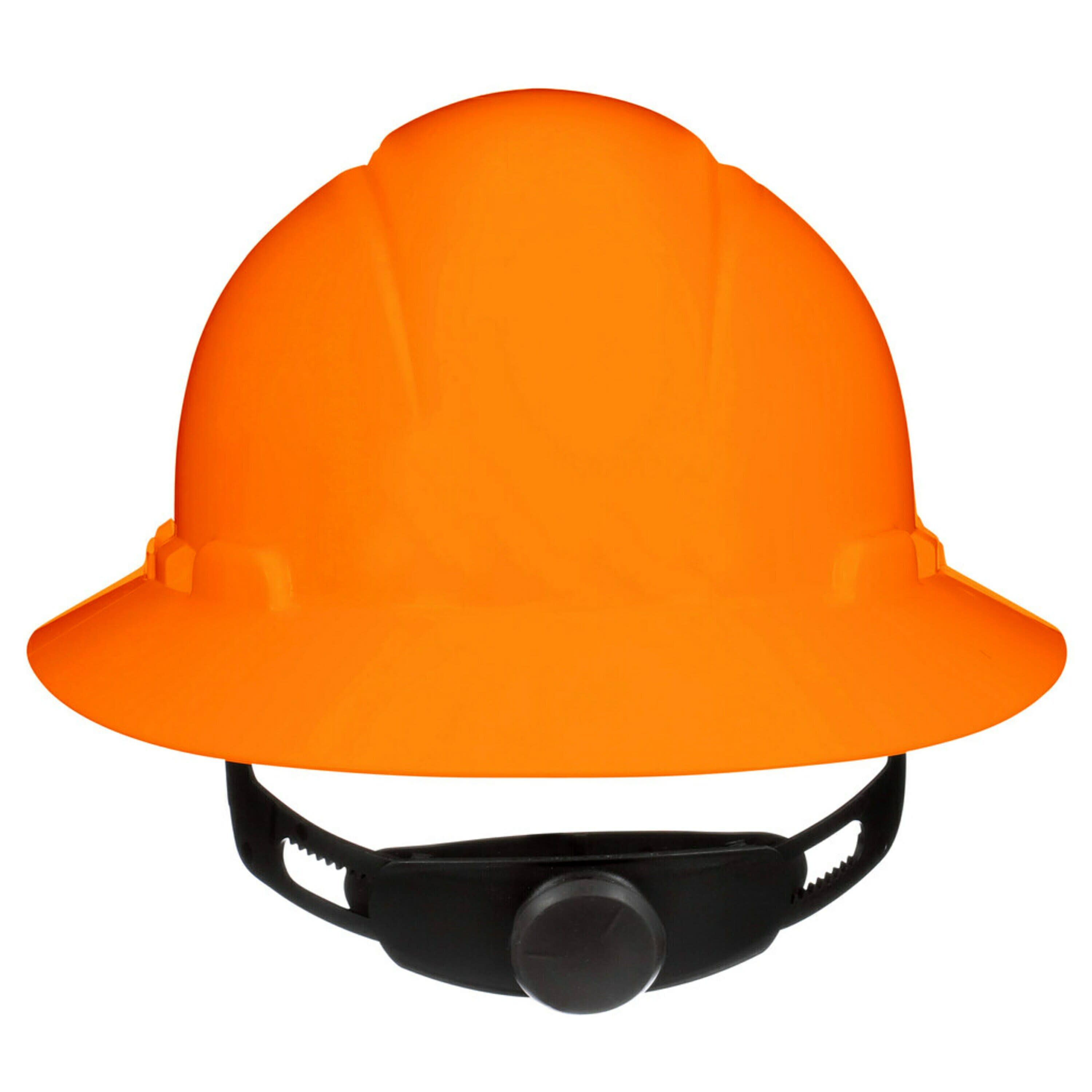 Casco duro naranja de ajuste rápido con rachet de borde completo 3M CHH-FB-R-O6-SL