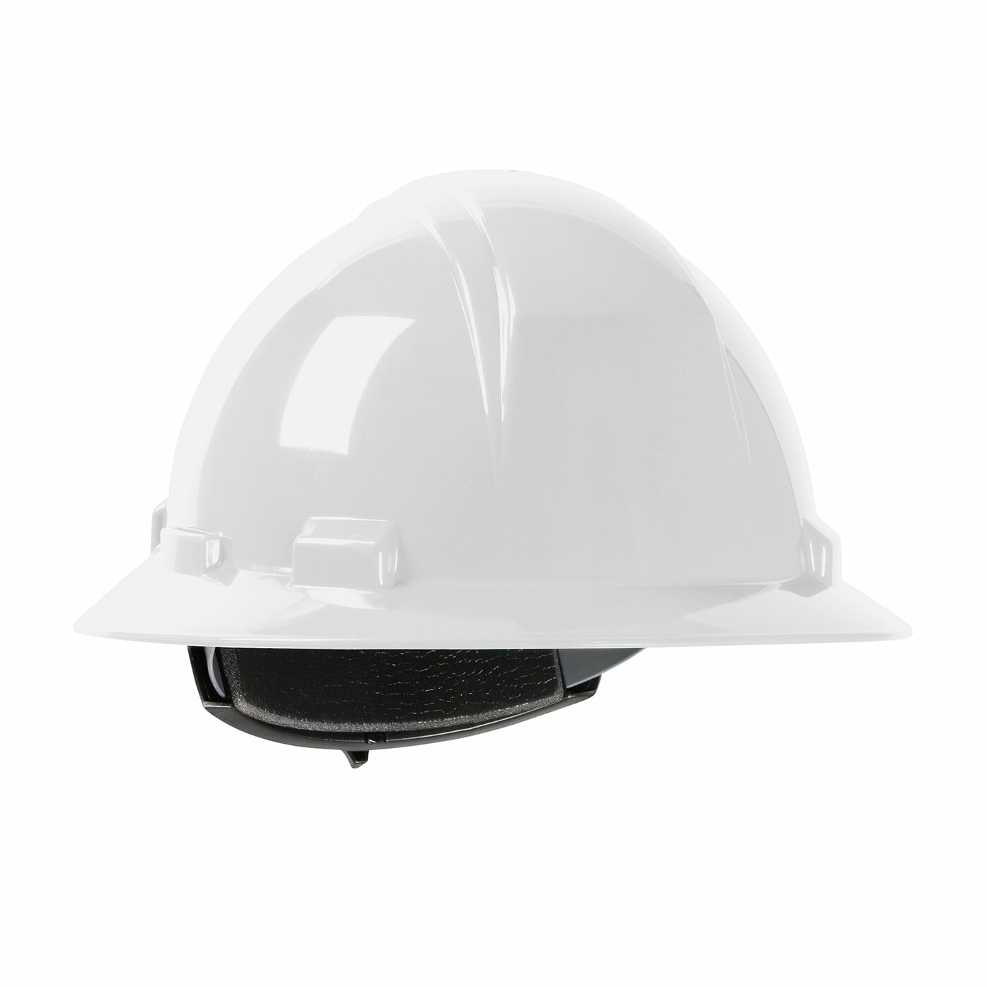 Casco de seguridad blanco con ajuste rápido de ratchet y ala completa dinámica 280-HP641R-01