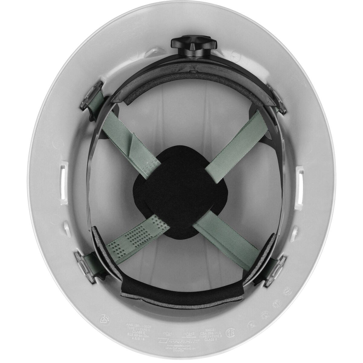 Casco de seguridad blanco con ajuste rápido de ratchet y ala completa dinámica 280-HP641R-01