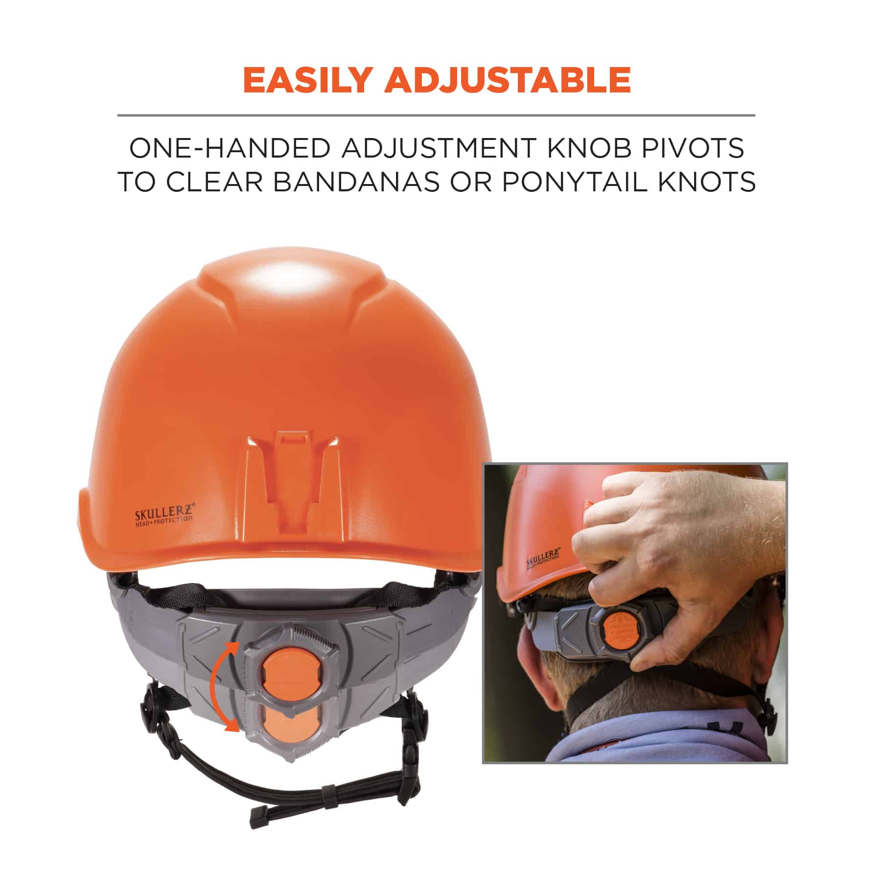 Casco de seguridad naranja con ajuste rápido de trinquete Ergodyne 60217