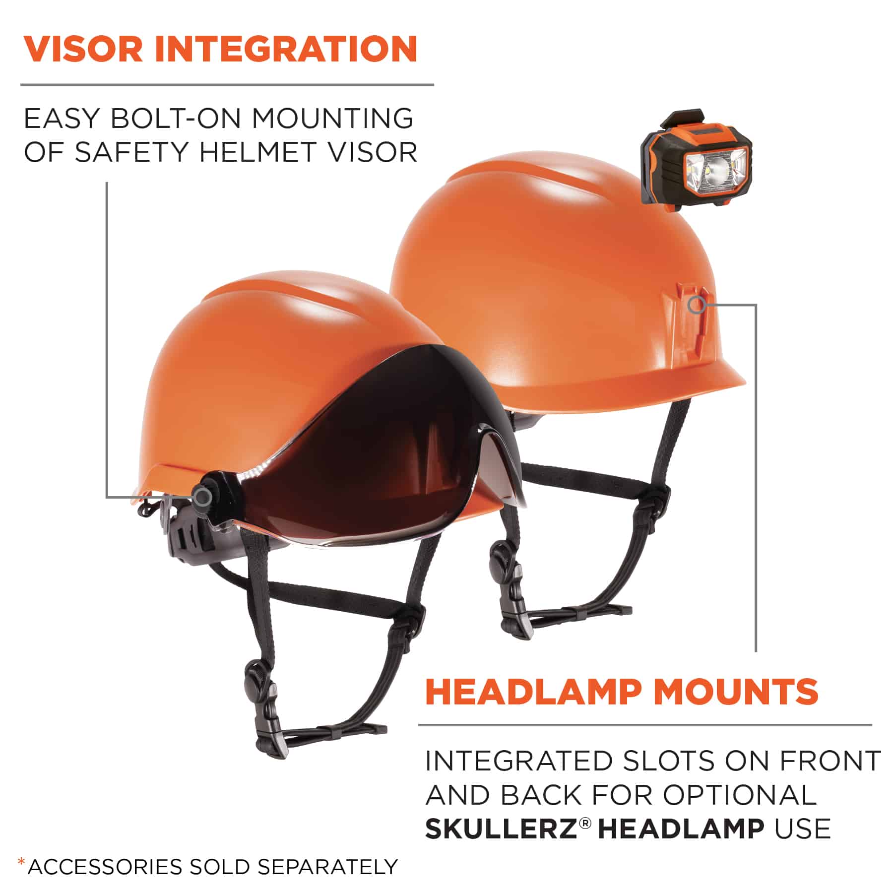 Casco de seguridad naranja con ajuste rápido de trinquete Ergodyne 60217