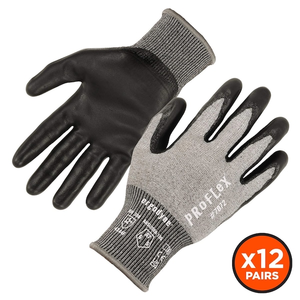 Proflex de Ergodyne Guantes recubiertos de nitrilo ANSI A7 CR 12 pares, gris, talla M - 7072-12PR