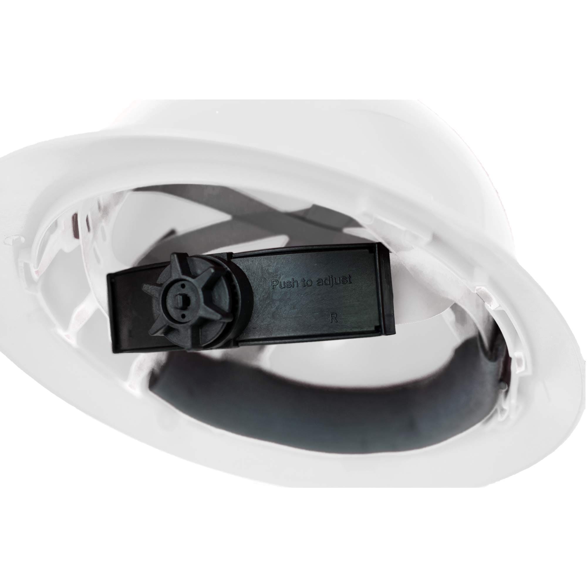 Casco de seguridad blanco BISON LIFE con ajuste rápido de trinquete de borde completo