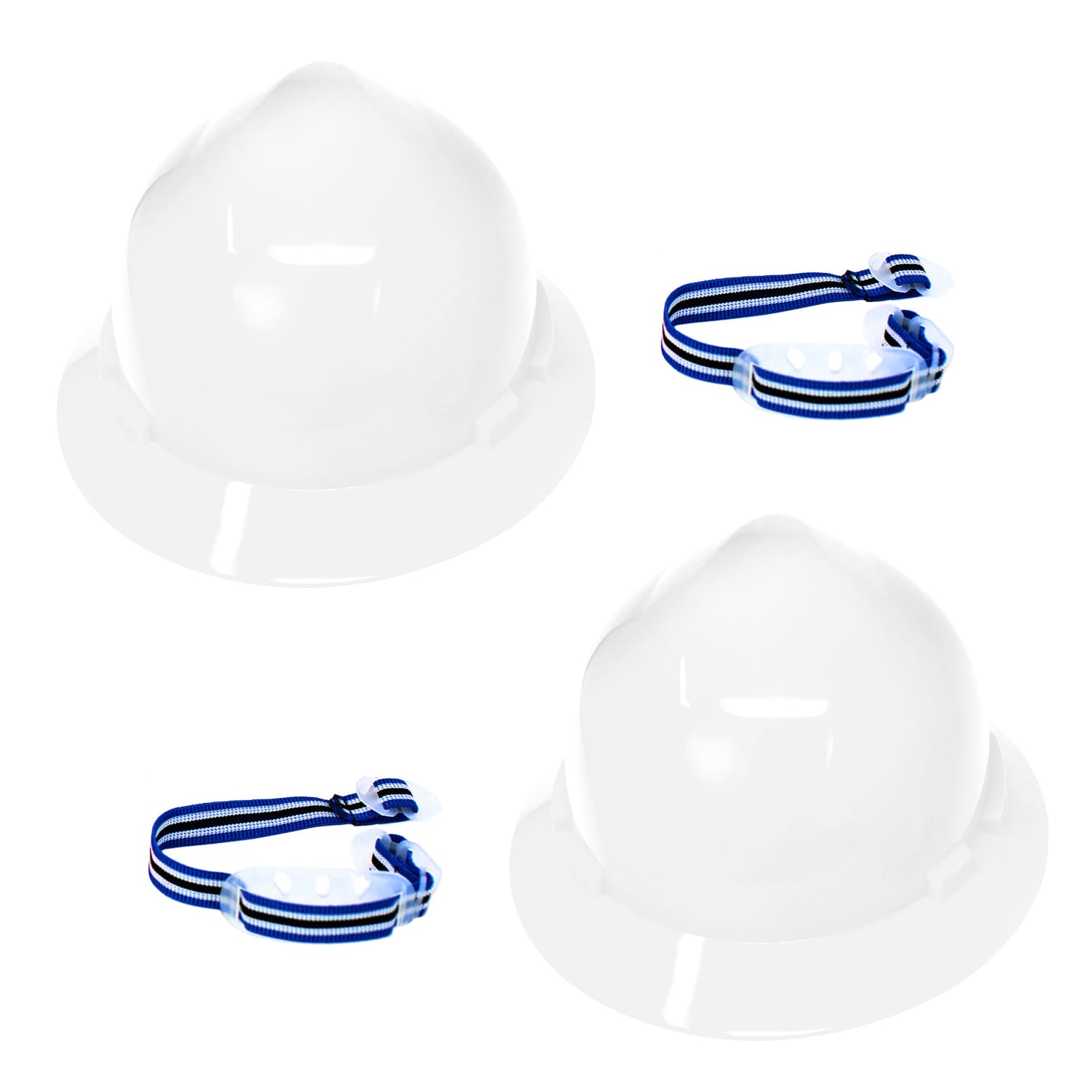 Casco de seguridad blanco BISON LIFE con ajuste rápido de trinquete de borde completo