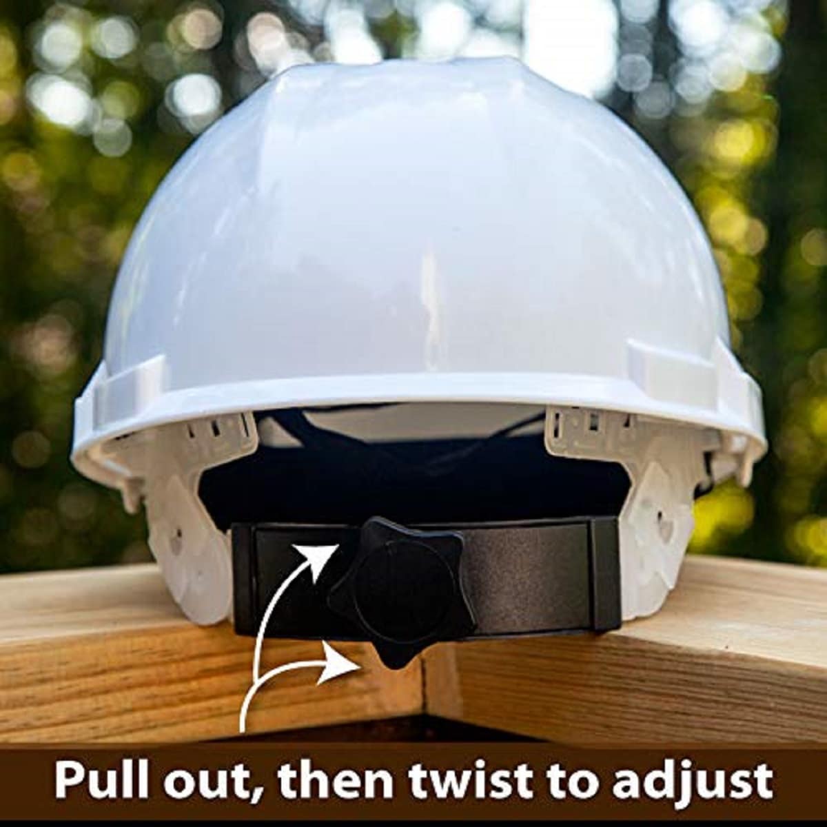 Casco duro blanco con ajuste rápido de borde completo BISON LIFE SH-IMPRO-HDPE-HH5W-2