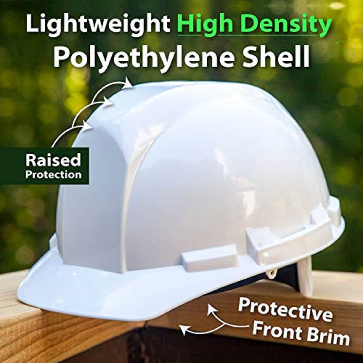 Casco duro blanco con ajuste rápido de borde completo BISON LIFE SH-IMPRO-HDPE-HH5W-2