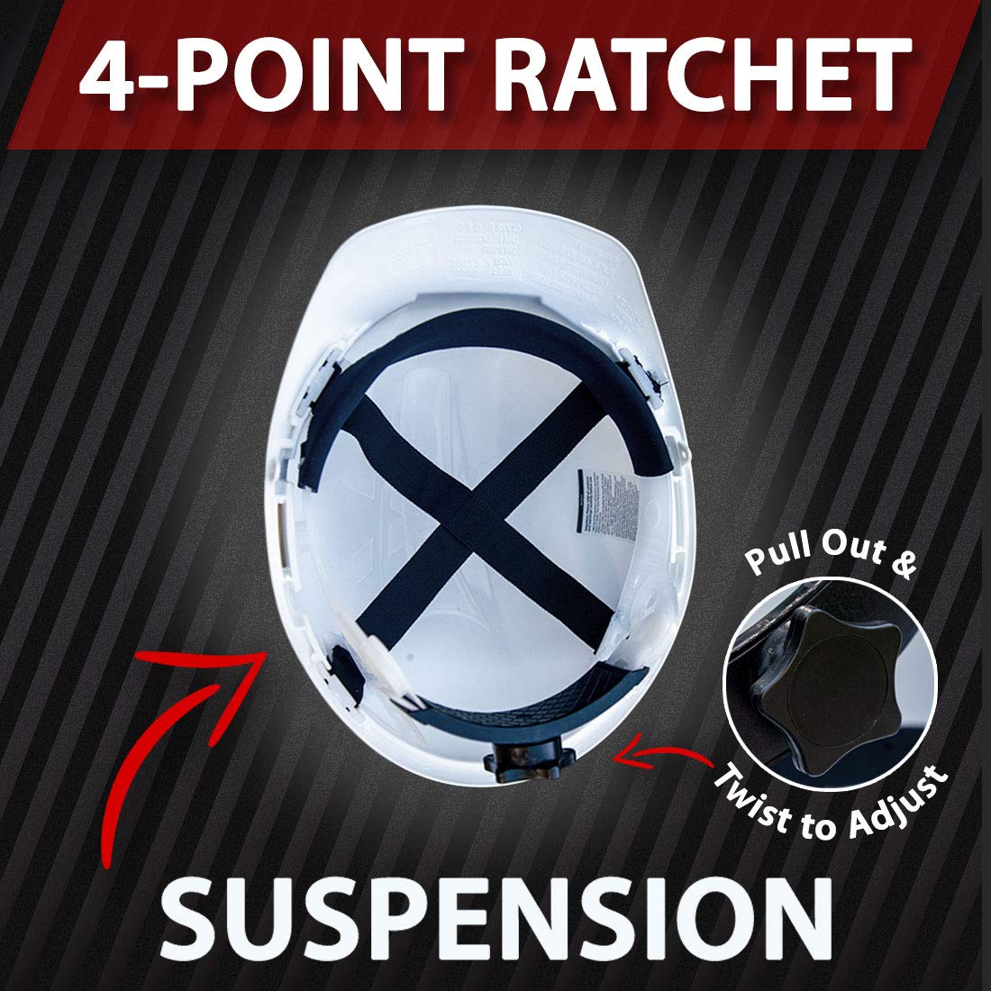Casco duro blanco con ajuste rápido de borde completo BISON LIFE SH-IMPRO-HDPE-HH5W-2