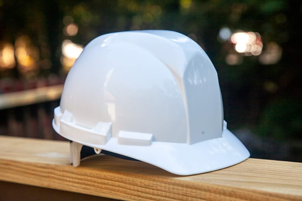 Casco duro blanco con ajuste rápido de borde completo BISON LIFE SH-IMPRO-HDPE-HH5W-2