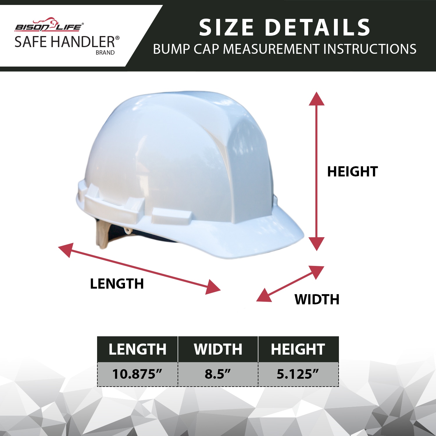 Casco duro blanco con ajuste rápido de borde completo BISON LIFE SH-IMPRO-HDPE-HH5W-2