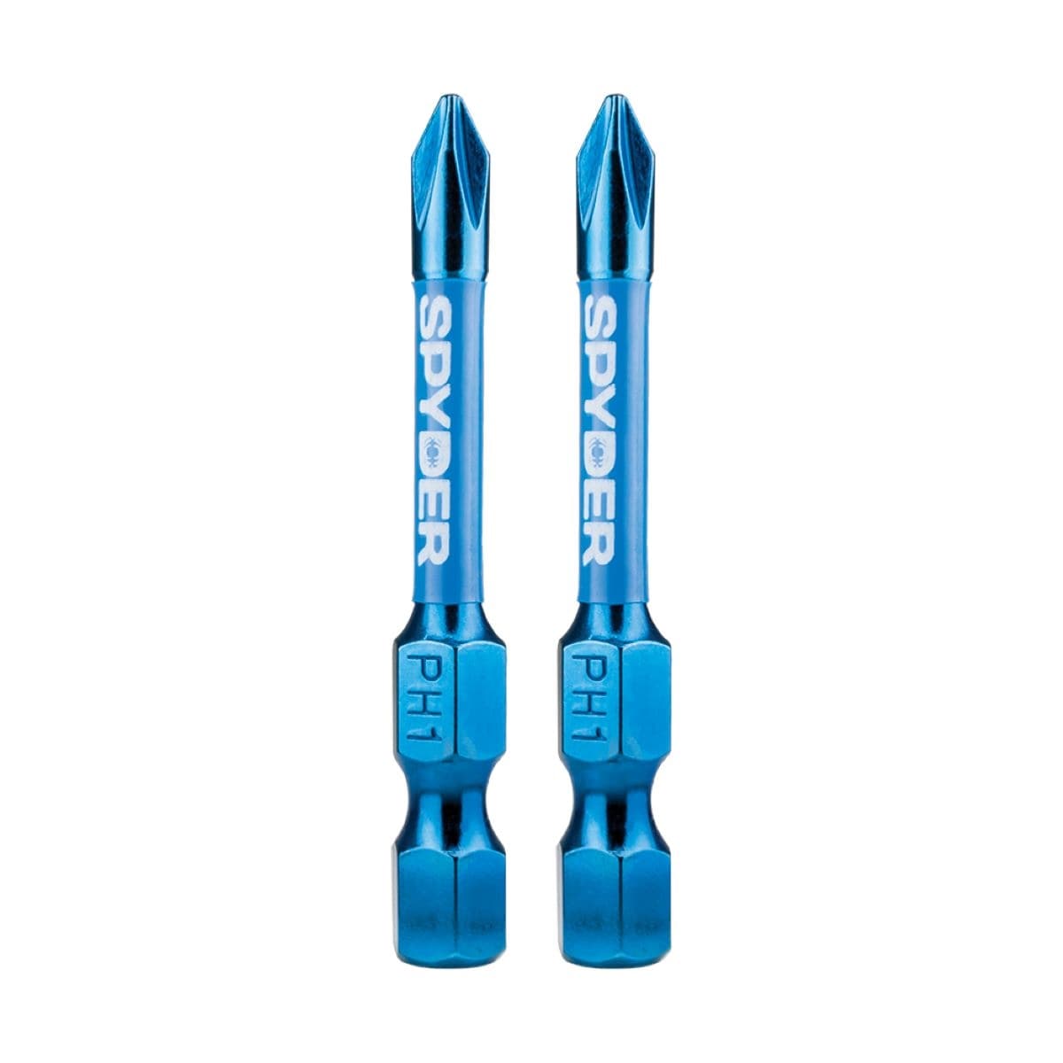 Punta de Destornillador de Impacto Phillips Spyder Mach-Blue PH1 1/4-pulg x 2-pulg 2 Piezas 19045