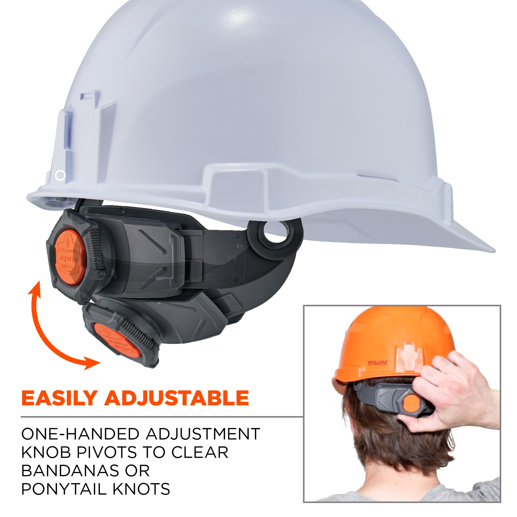 Casco de seguridad blanco de borde completo con ajuste rápido de trinquete Ergodyne 60154