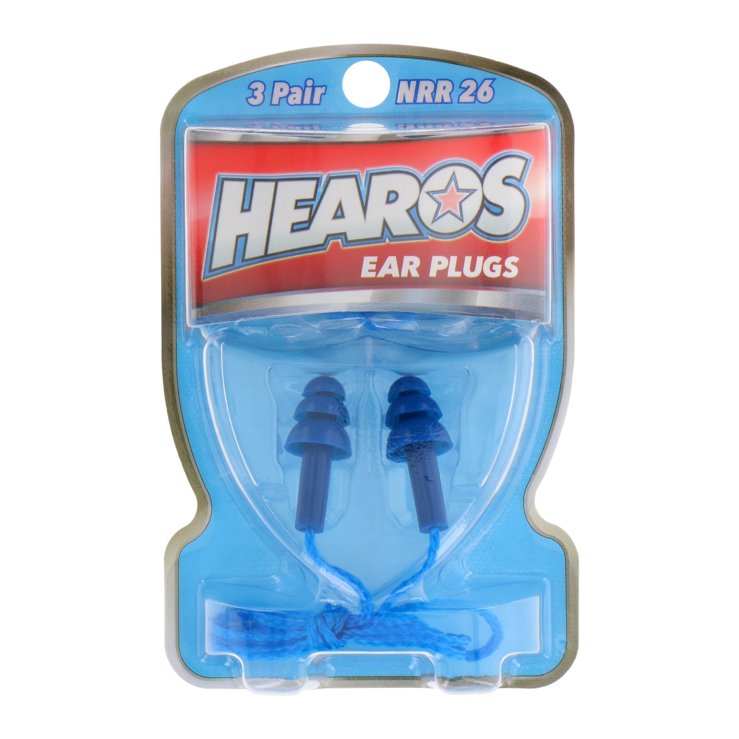 Tapones Oídos Reutilizables con Cordón HEAROS de 3-Pack con Clasificación de Reducción de Ruido de 26 dB 92349-3P