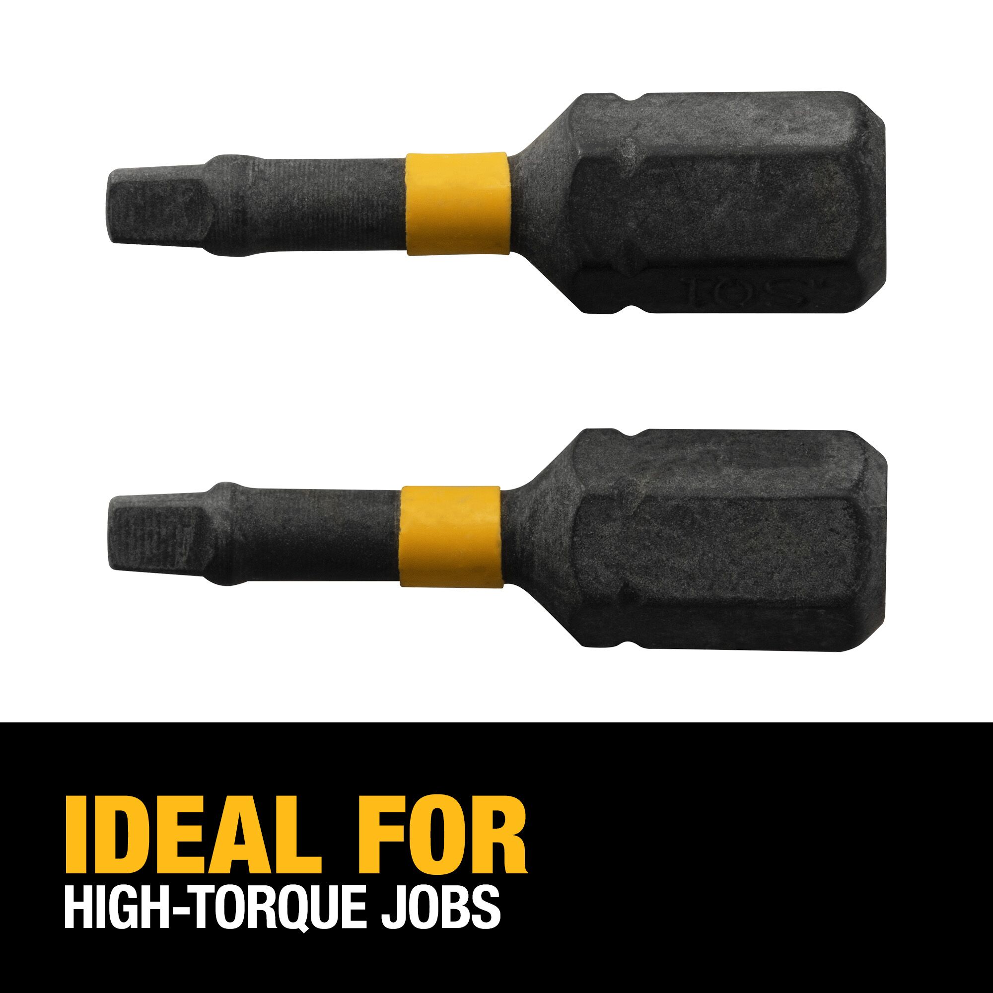 Punta de destornillador de impacto DEWALT FlexTorq 1/4 pulg. x 1 pulg. cuadrada/Robertson 2 piezas DWA1SQ1IR-Z