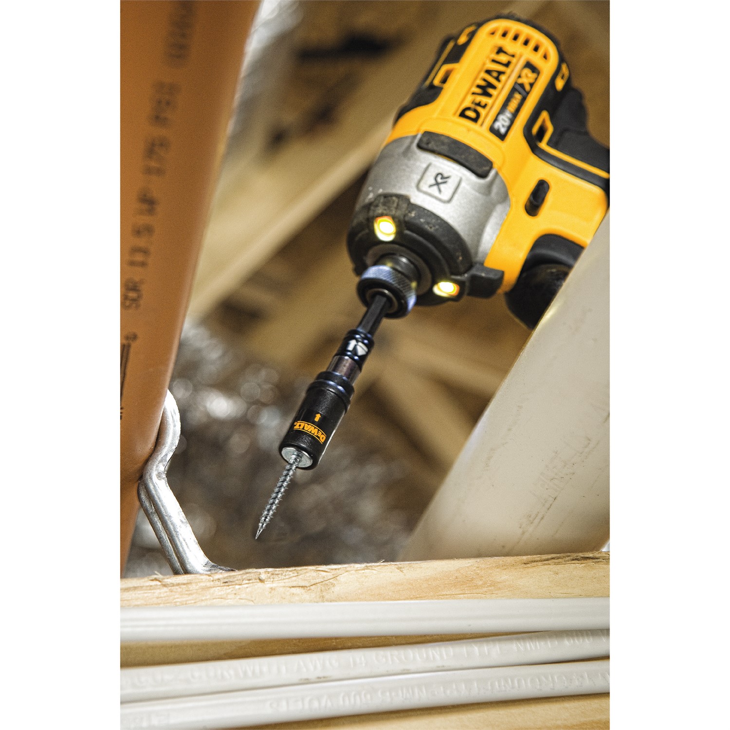 Punta de destornillador de impacto DEWALT FlexTorq 1/4 pulg. x 1 pulg. cuadrada/Robertson 2 piezas DWA1SQ1IR-Z