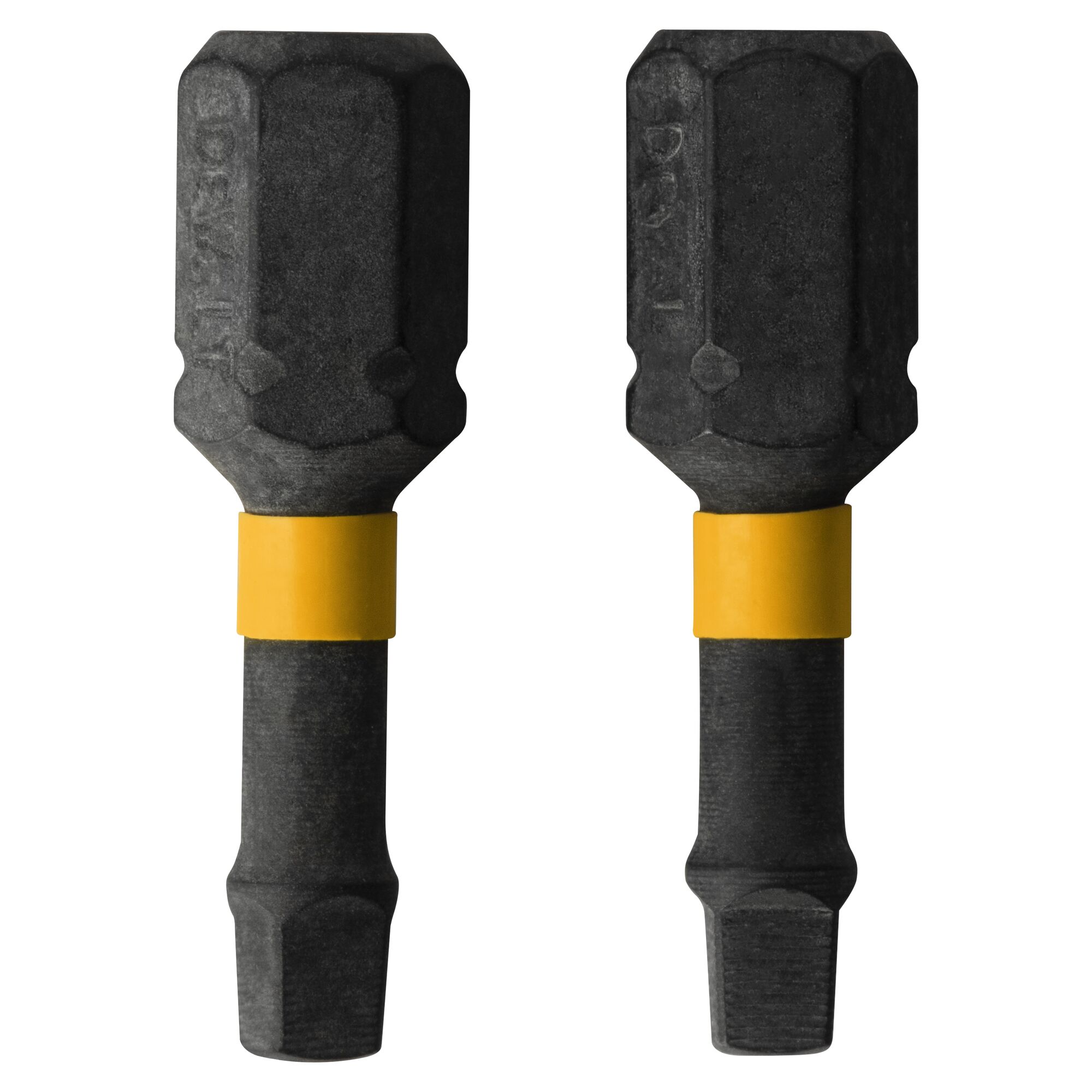Punta de destornillador de impacto DEWALT FlexTorq de 1/4 pulgadas x 1 pulgada cuadrada/Robertson 2 piezas DWA1SQ2IR-Z