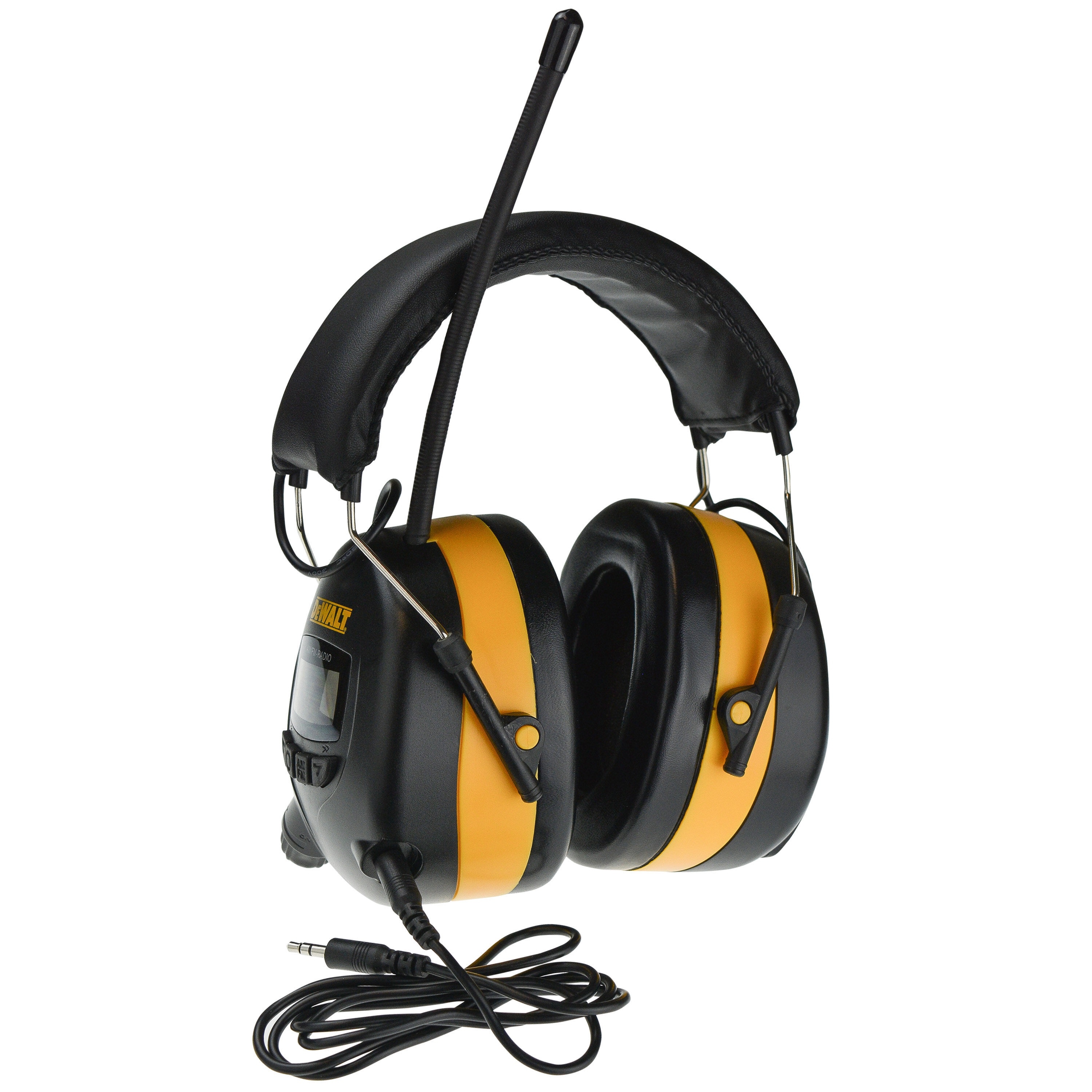 Protector auditivo inalámbrico reutilizable DEWALT con radio AM/FM y reducción de ruido de 25 dB DPG15