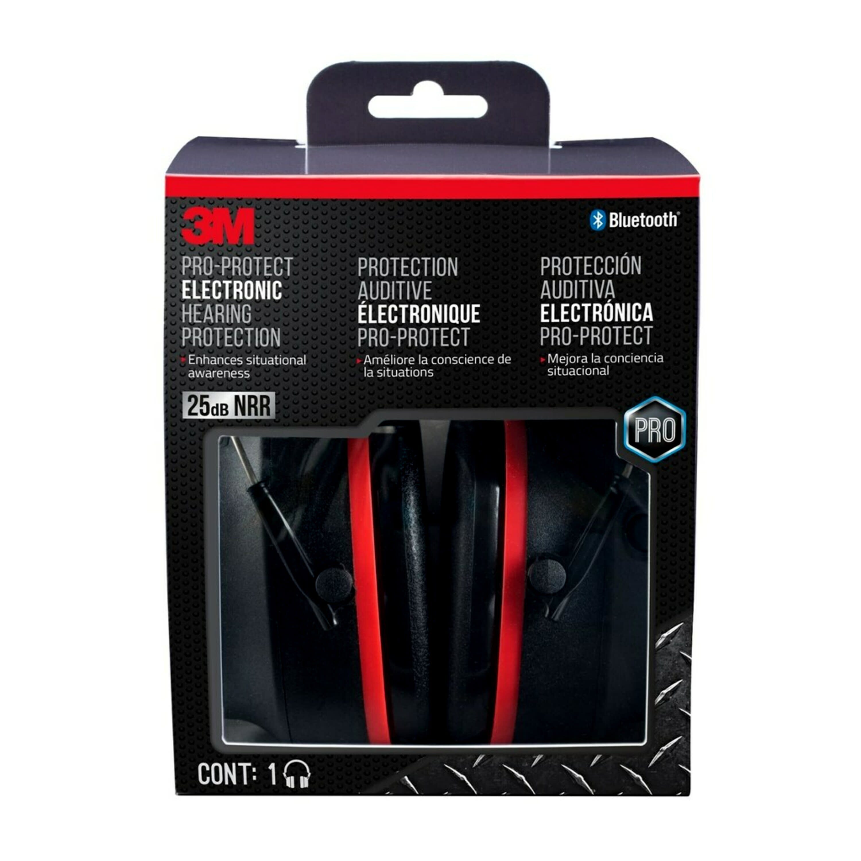Protectores auditivos inalámbricos reutilizables de 3M con compatibilidad Bluetooth Reducción de ruido de 25 db Clasificación de reducción de ruido 90545H1-DC-PS