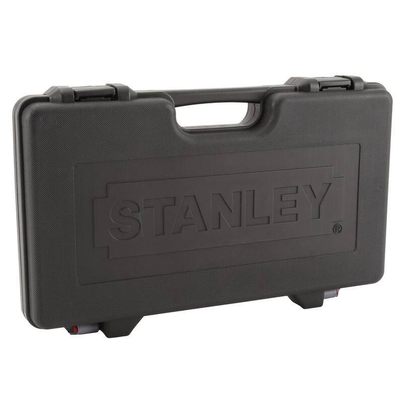 Set de herramientas mecánicas Stanley de 69 piezas con cabezas de 1/4 y 3/8 pulgadas en cromo negro SAE - 92-824