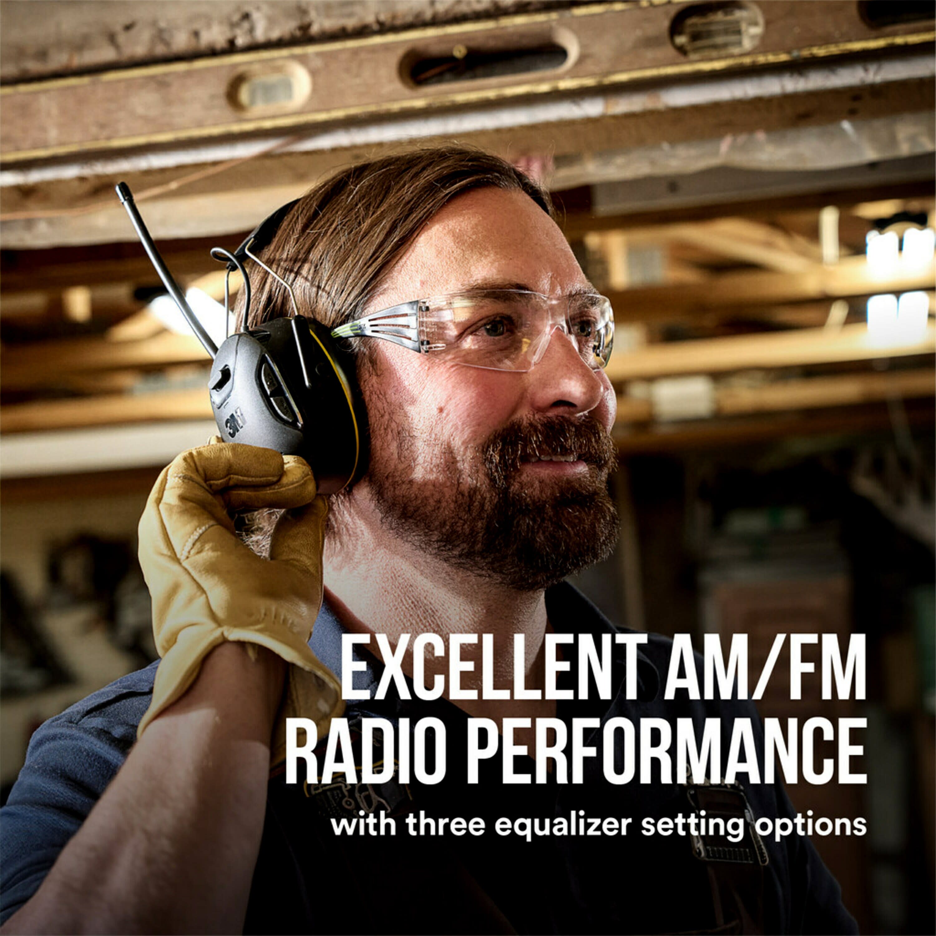 Protectores Auditivos Inalámbricos 3M Worktunes con Radio AM/FM, Bluetooth y Reducción de Ruido de 26 dB - 90572-DC