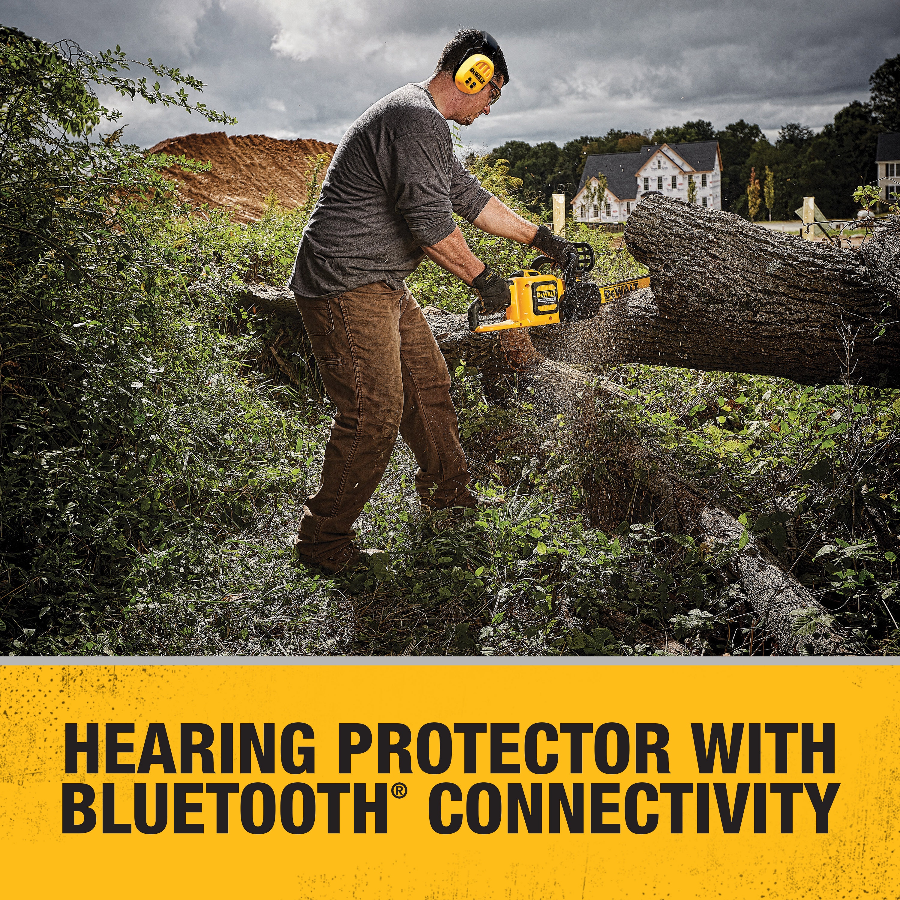 Protectores auditivos inalámbricos reutilizables DEWALT DPG17 con reducción de ruido de 25 dB.