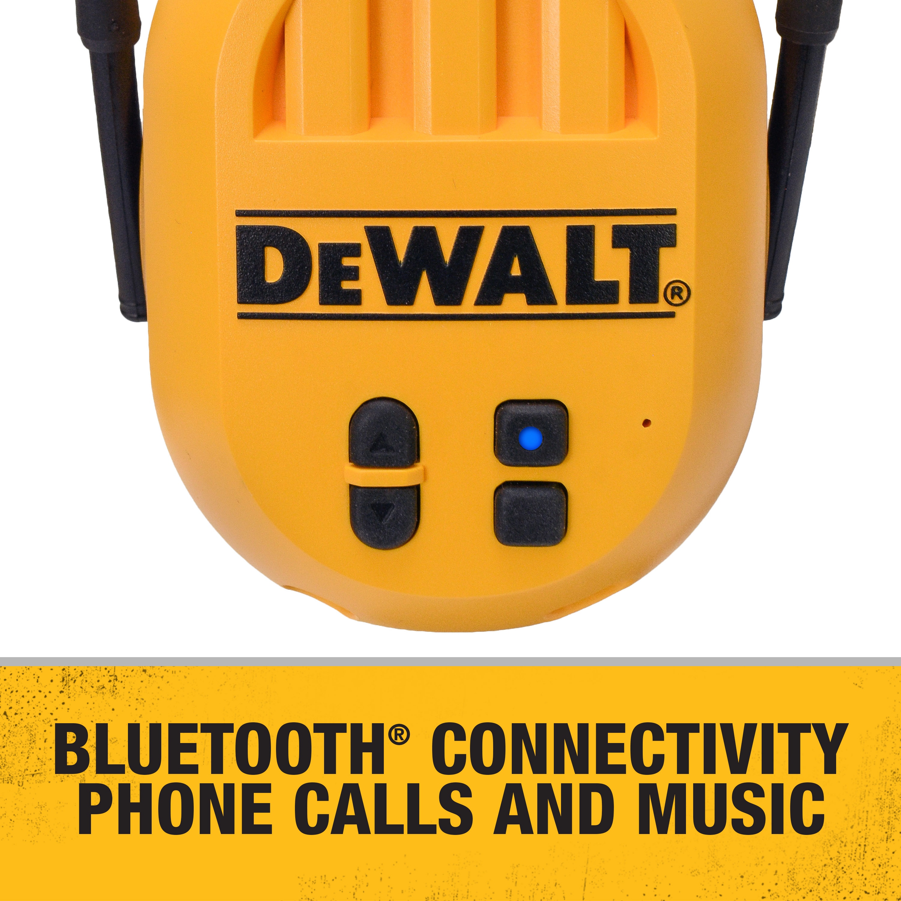 Protectores auditivos inalámbricos reutilizables DEWALT DPG17 con reducción de ruido de 25 dB.