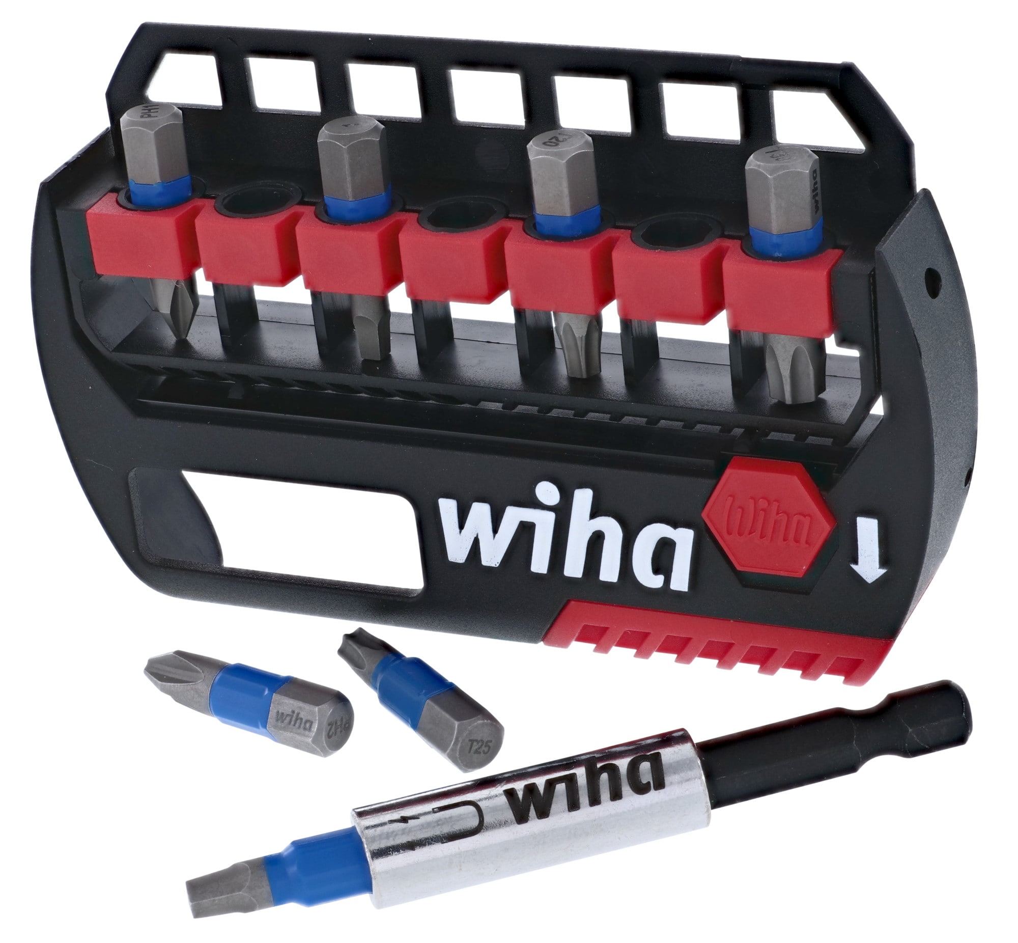 Juego de 8 puntas para destornillador de impacto Wiha TerminatorBlue 1 pulgada Philips/Cuadrada/Torx 70098