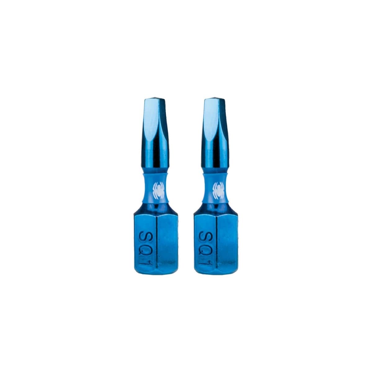Punta de destornillador de impacto cuadrada/robertson Spyder Mach-Blue SQ1 de 1/4 pulgadas x 1 pulgada 2 piezas 19036