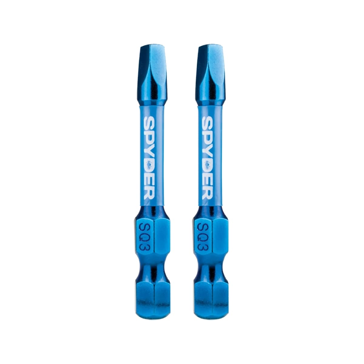Extensión de impacto cuadrada Robertson de 1/4 de pulgada x 2 pulgadas Spyder Mach-Blue SQ3 2 piezas 19050
