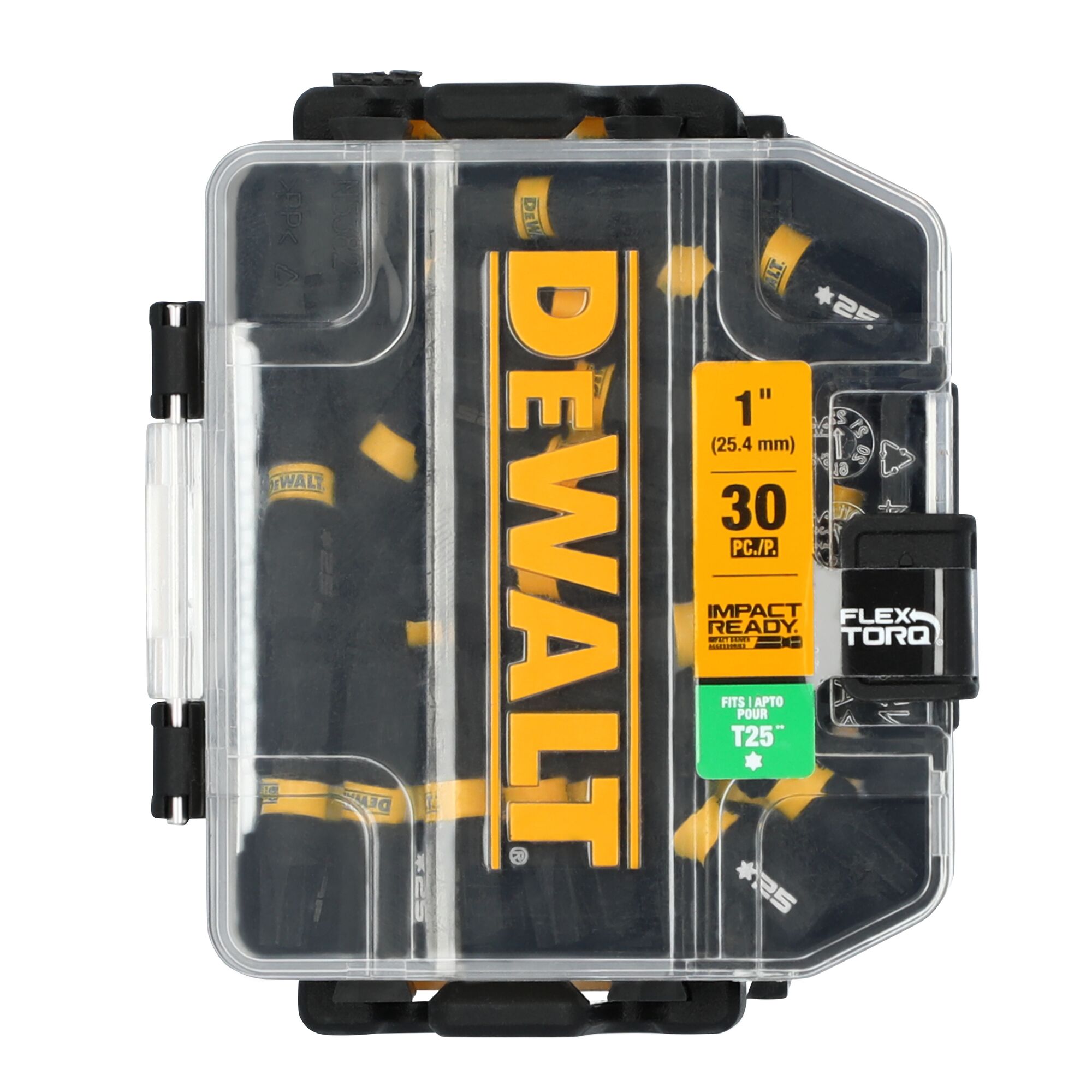 Punta de destornillador de impacto Torx DEWALT FlexTorq de 1/4 pulgadas x 1 pulgada, juego de 30 piezas DWAF1TX25IR30