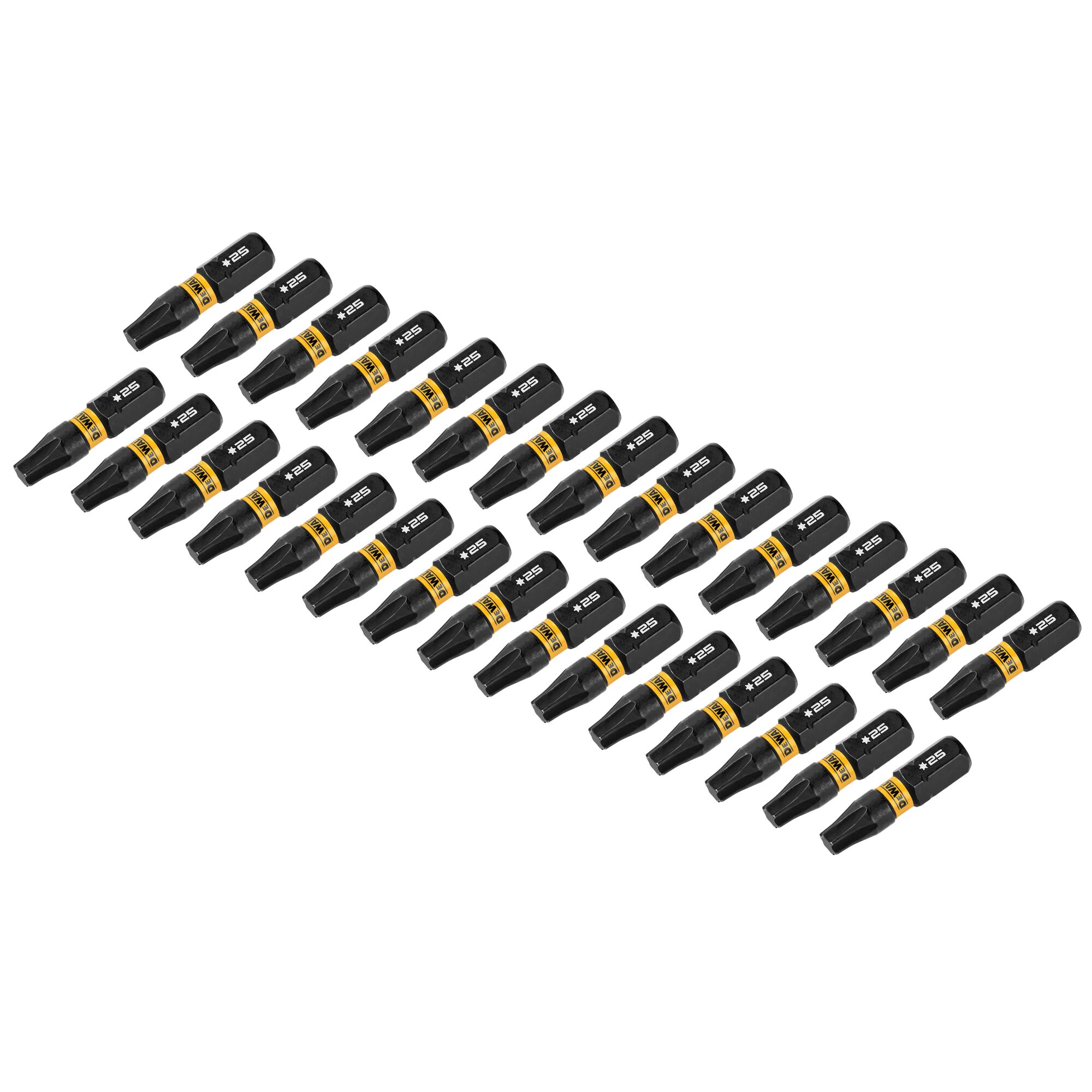 Punta de destornillador de impacto Torx DEWALT FlexTorq de 1/4 pulgadas x 1 pulgada, juego de 30 piezas DWAF1TX25IR30