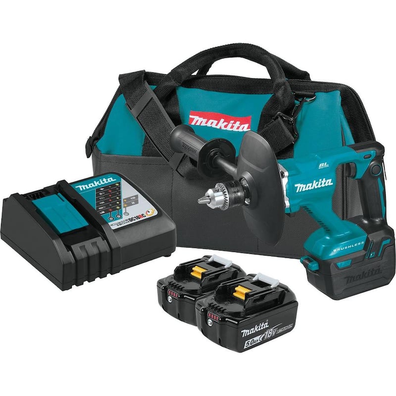 Kit de mezclador inalámbrico Makita 1/2 in. 18V 5.0 Ah LXT de iones de litio sin escobillas - XTU02T