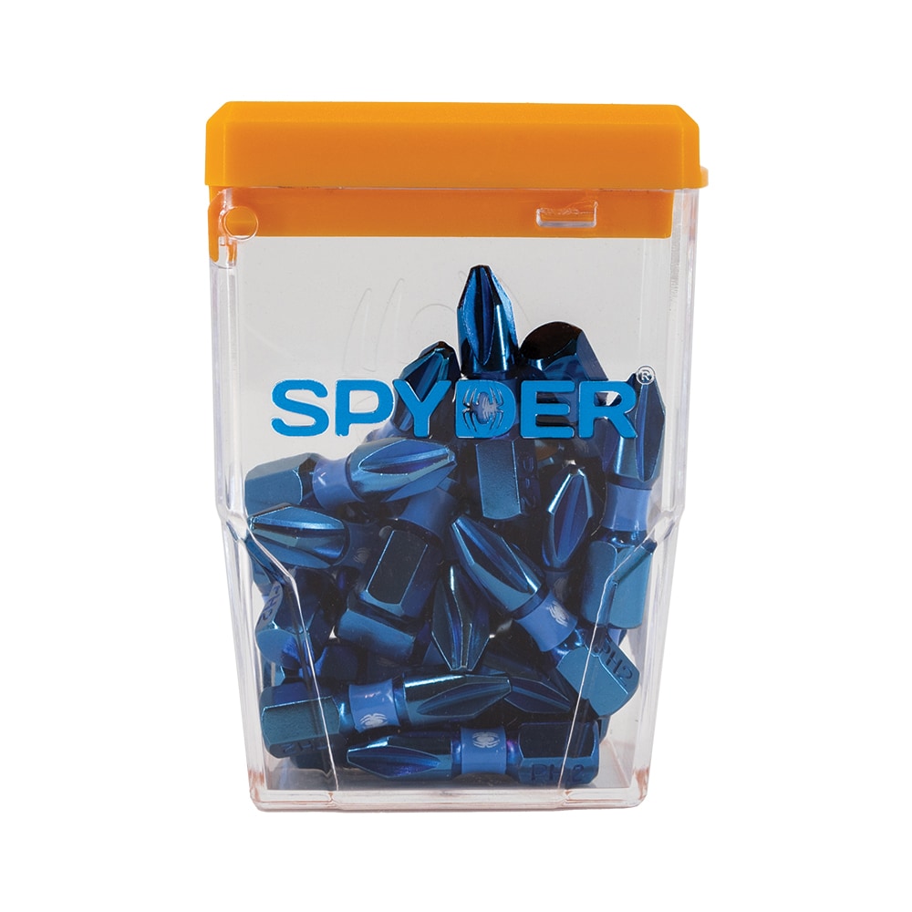 Punta para taladro de impacto Phillips Spyder Mach-Blue PH2 de 1/4 de pulgada x 1 pulgada, juego de 25 piezas 19072