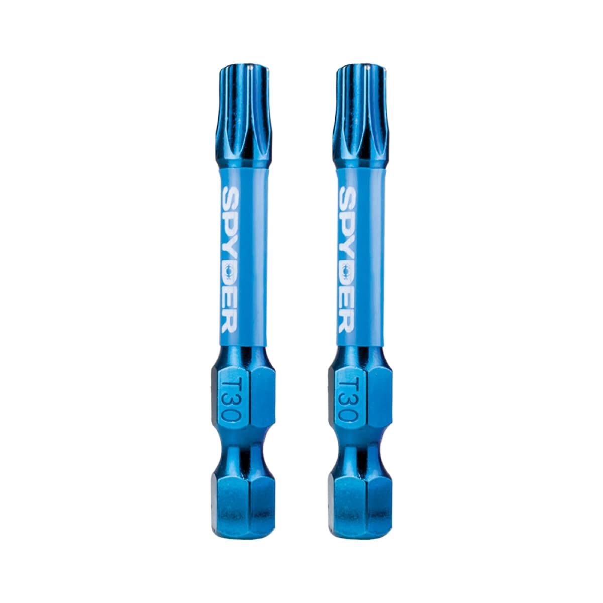 Punta de destornillador de impacto Torx Spyder Mach-Blue T30 de 1/4 pulgadas x 2 pulgadas, 2 piezas 19055