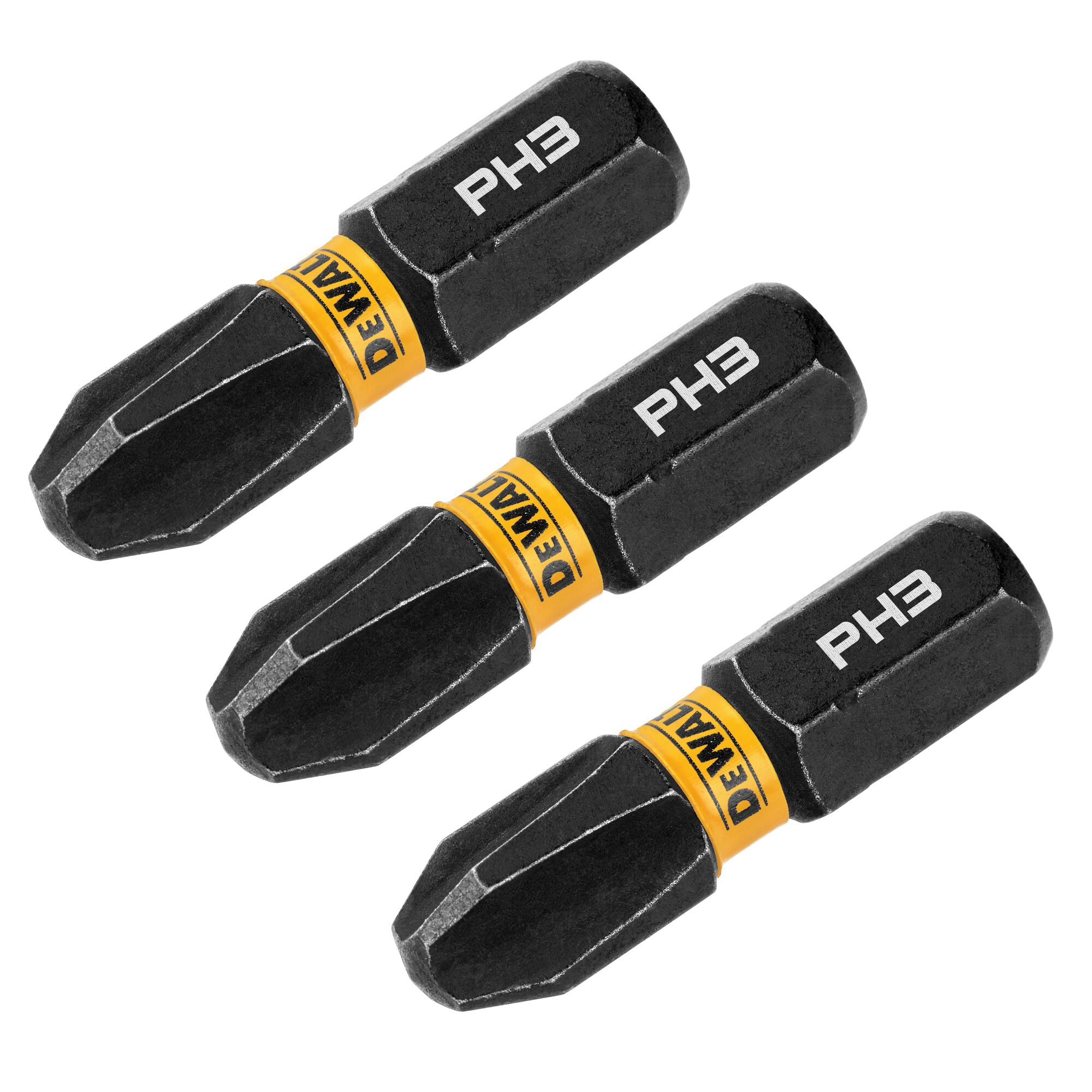 Punta de destornillador de impacto Phillips DEWALT de 1/4 pulgadas x 1 pulgada 3 piezas DWAF1PH3IR3