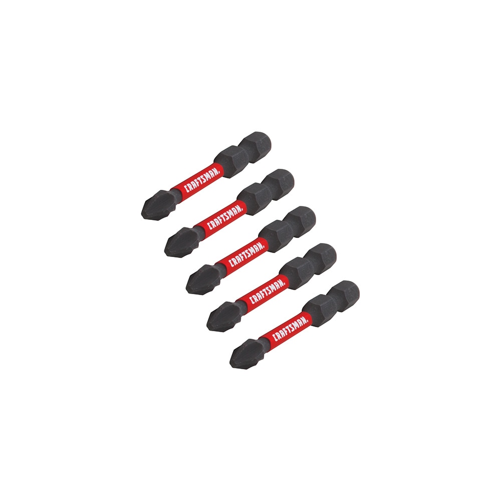 Punta de destornillador de impacto Phillips de 1/4 pulgadas x 2 pulgadas de CRAFTSMAN con resistencia al impacto, juego de 5 piezas CMAF32PH25