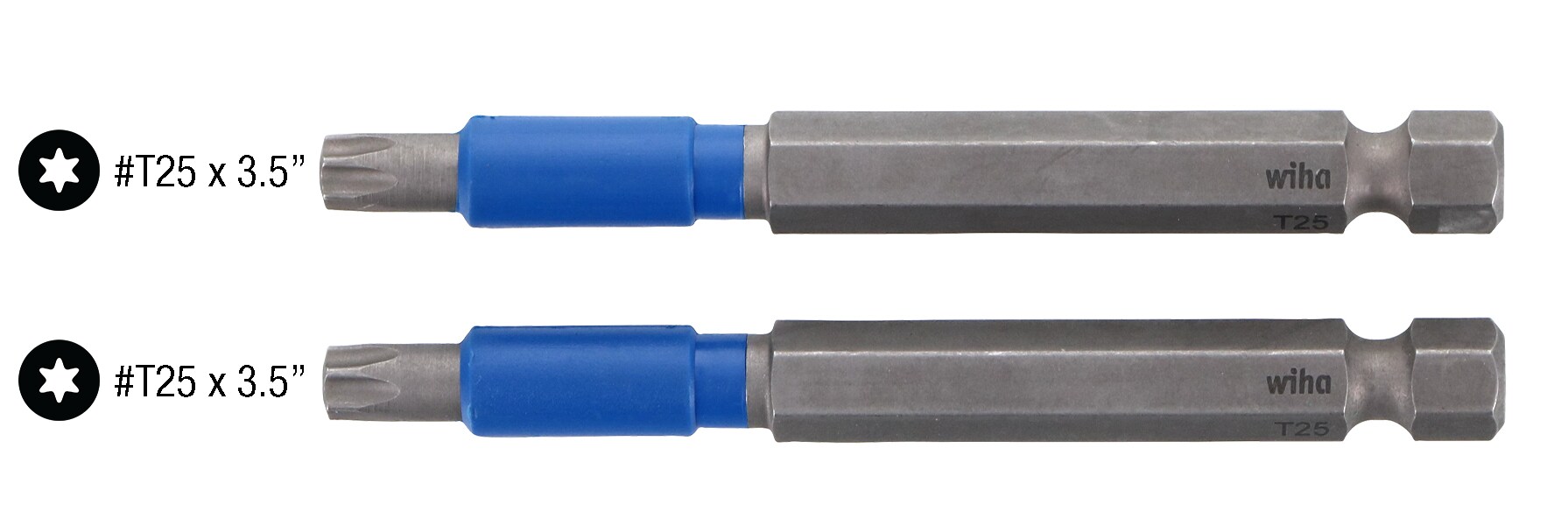 Wiha TerminatorBlue T20 1/4 pulgadas x 3-1/2 pulgadas Broca de impacto Torx para destornillador de impacto de 5 piezas 70319