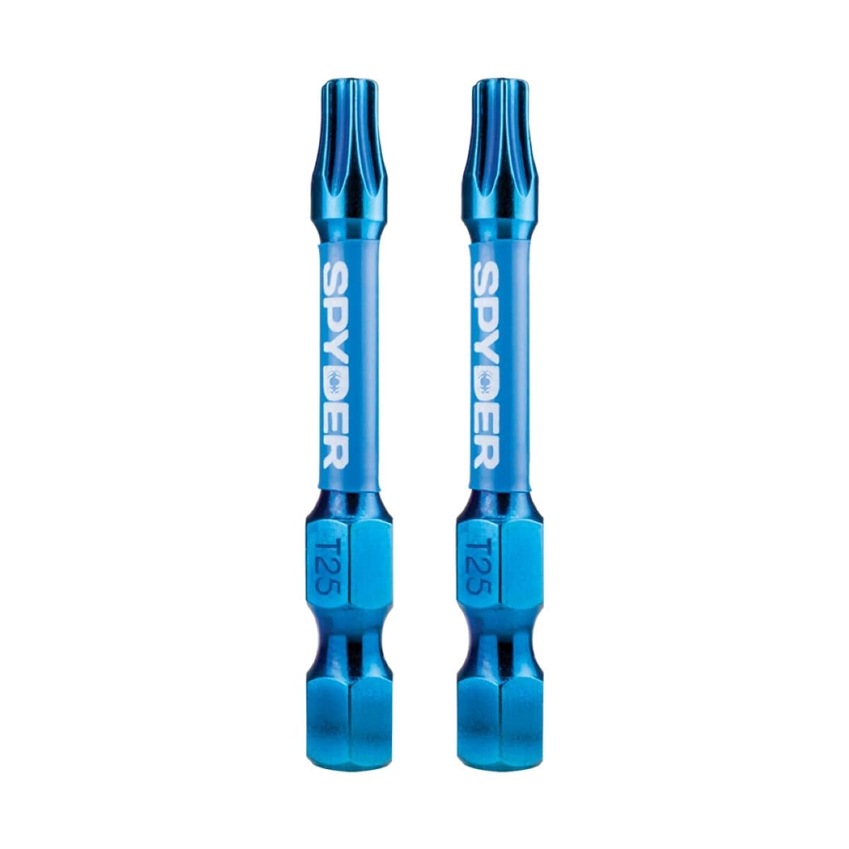 Punta de destornillador de impacto Torx Spyder Mach-Blue T25 de 1/4 pulgadas x 2 pulgadas, 2 piezas 19054