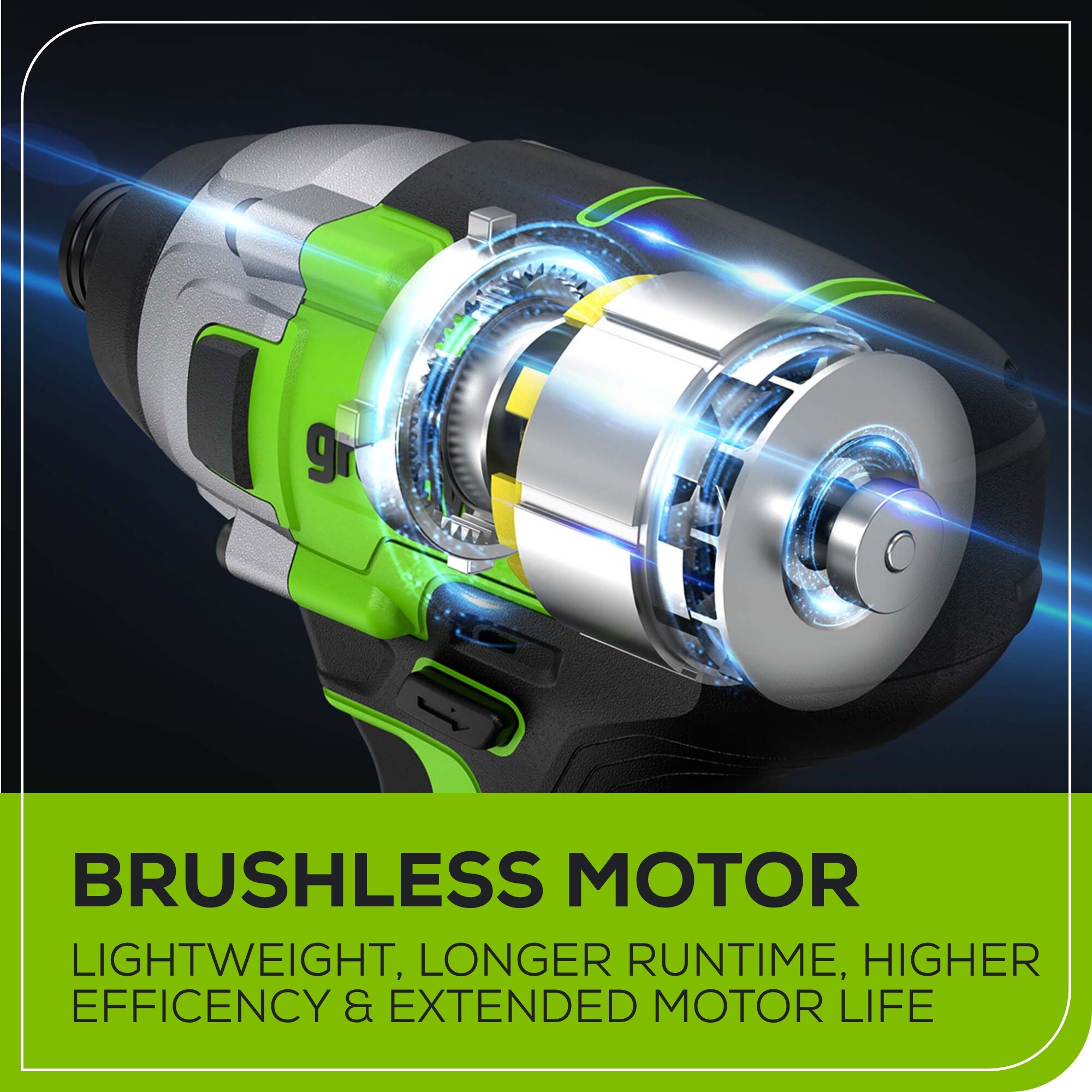 Greenworks 24-volt 1/4-pulgada Destornillador de Impacto Inalámbrico sin Escobillas (Batería incluida y Cargador incluido) 3807002