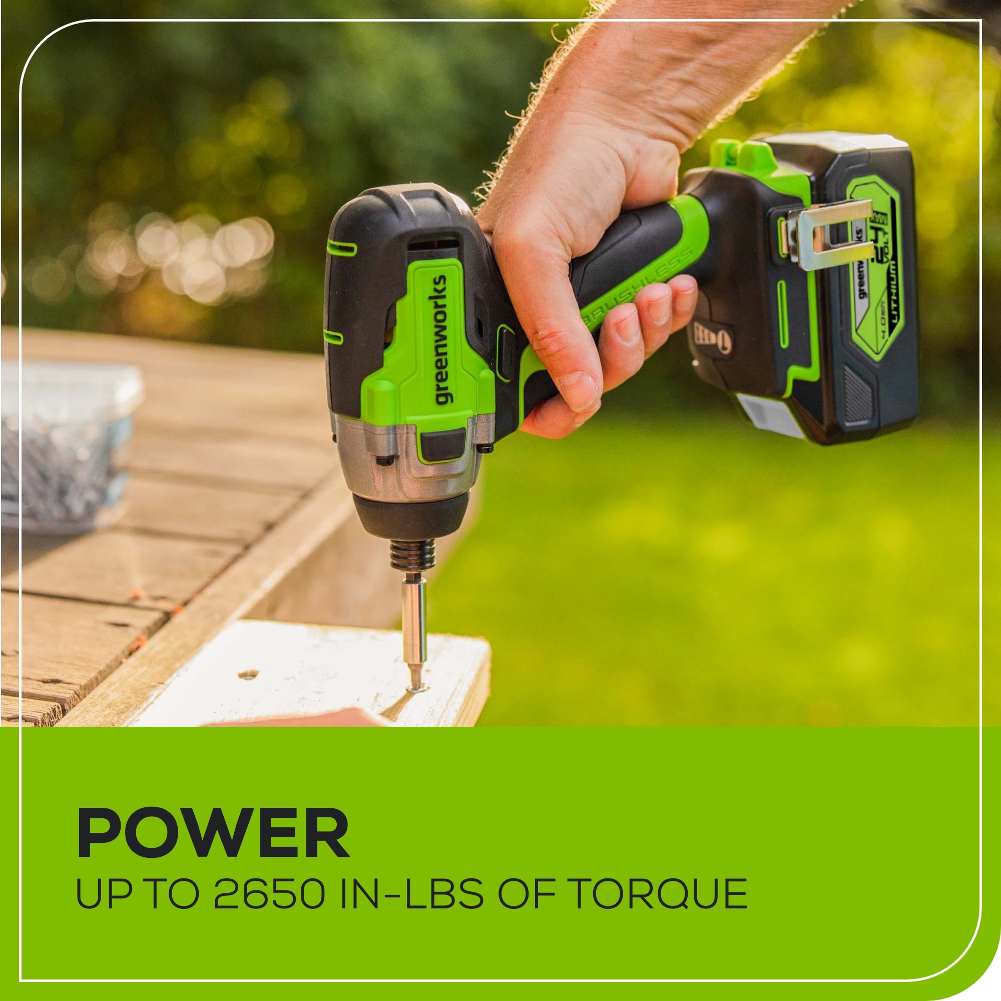 Greenworks 24-volt 1/4-pulgada Destornillador de Impacto Inalámbrico sin Escobillas (Batería incluida y Cargador incluido) 3807002