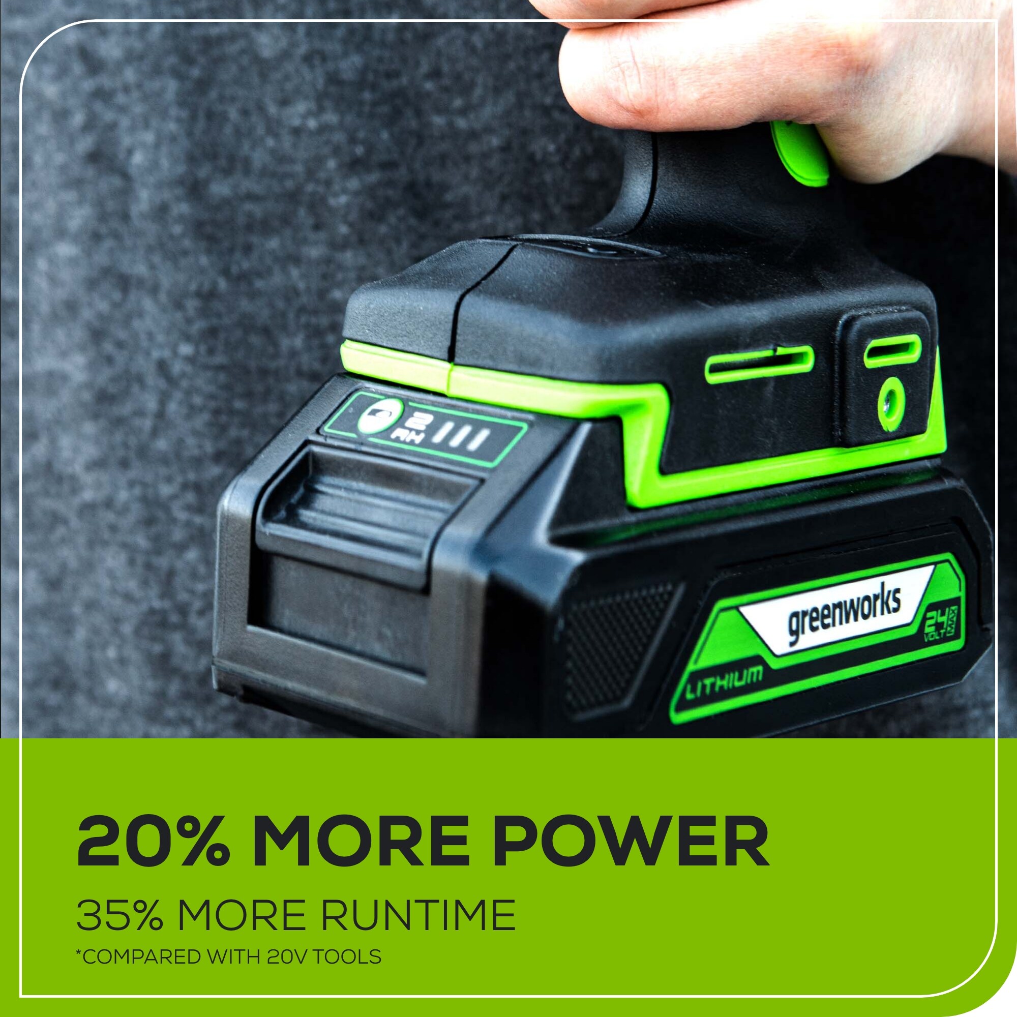 Greenworks 24-volt 1/4-pulgada Destornillador de Impacto Inalámbrico sin Escobillas (Batería incluida y Cargador incluido) 3807002