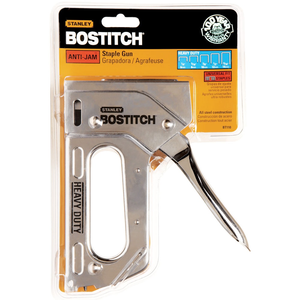 Pistola de grapas manual Bostitch, resistente para construcción, corona estrecha BT110