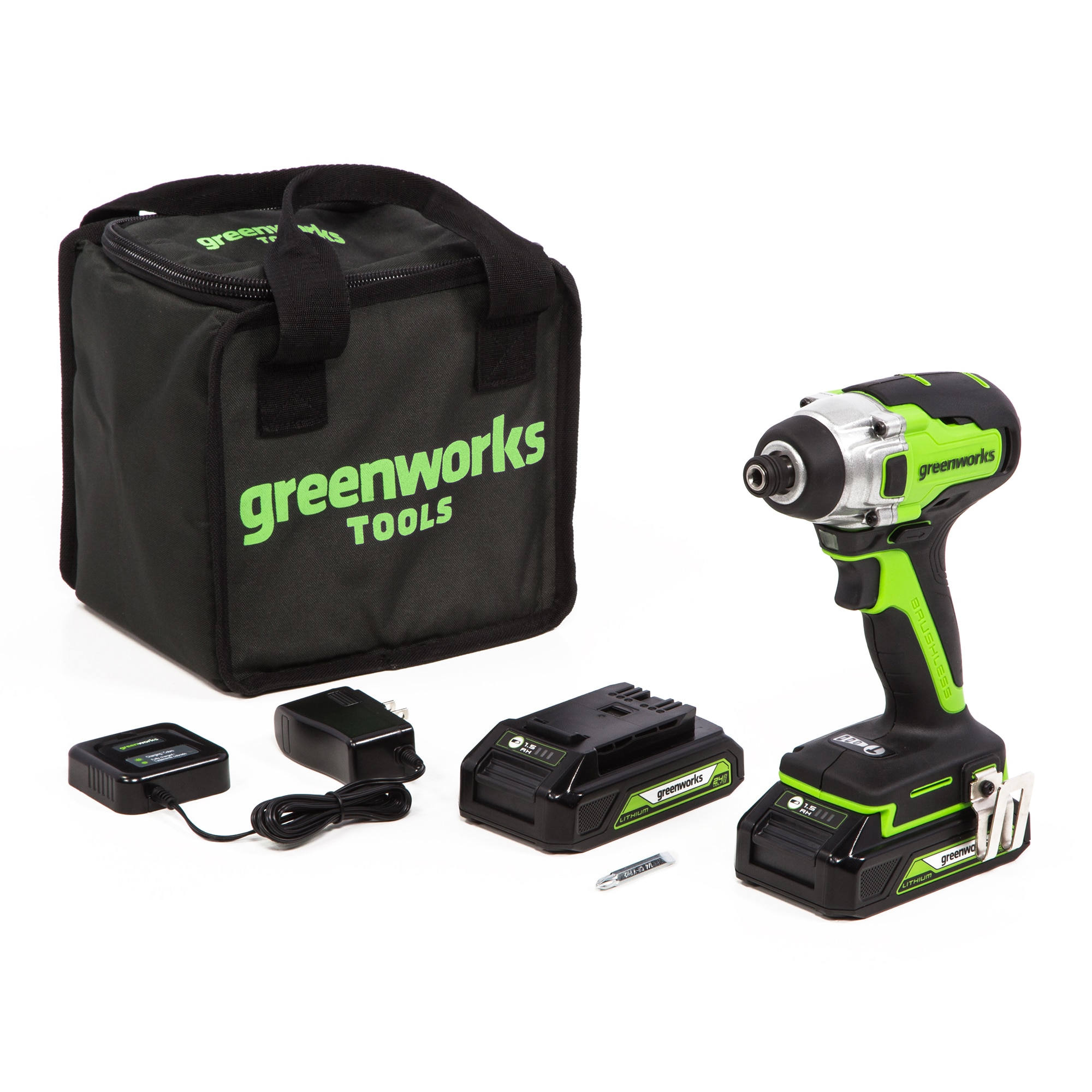 Greenworks 24-volt 1/4-in Llave de Impacto Inalámbrica sin Escobillas (Batería incluida y Cargador incluido) ID24L1520