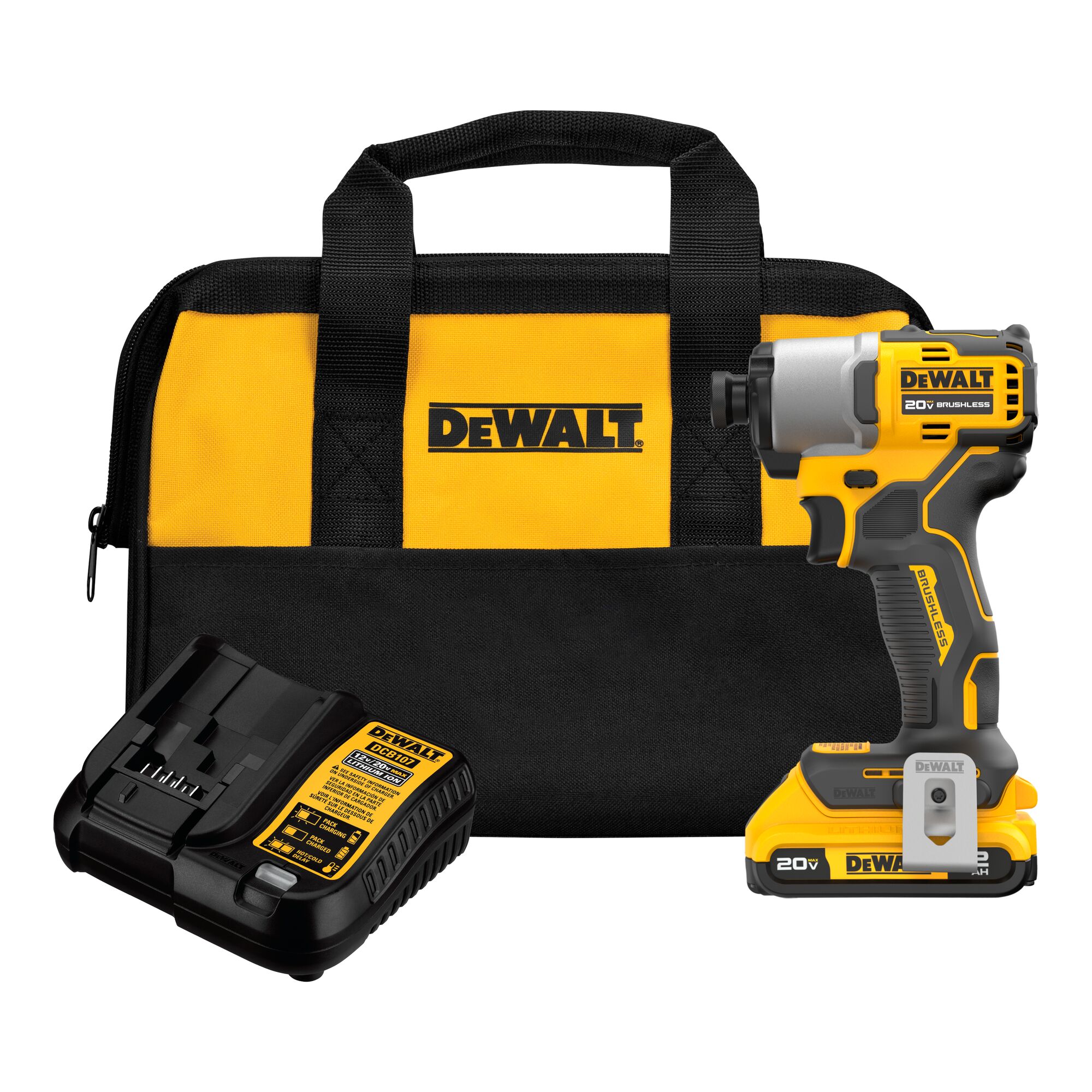 DEWALT 20-volt max Inalámbrico con Cargador y Bolsa Suave incluidos DCF840D1
